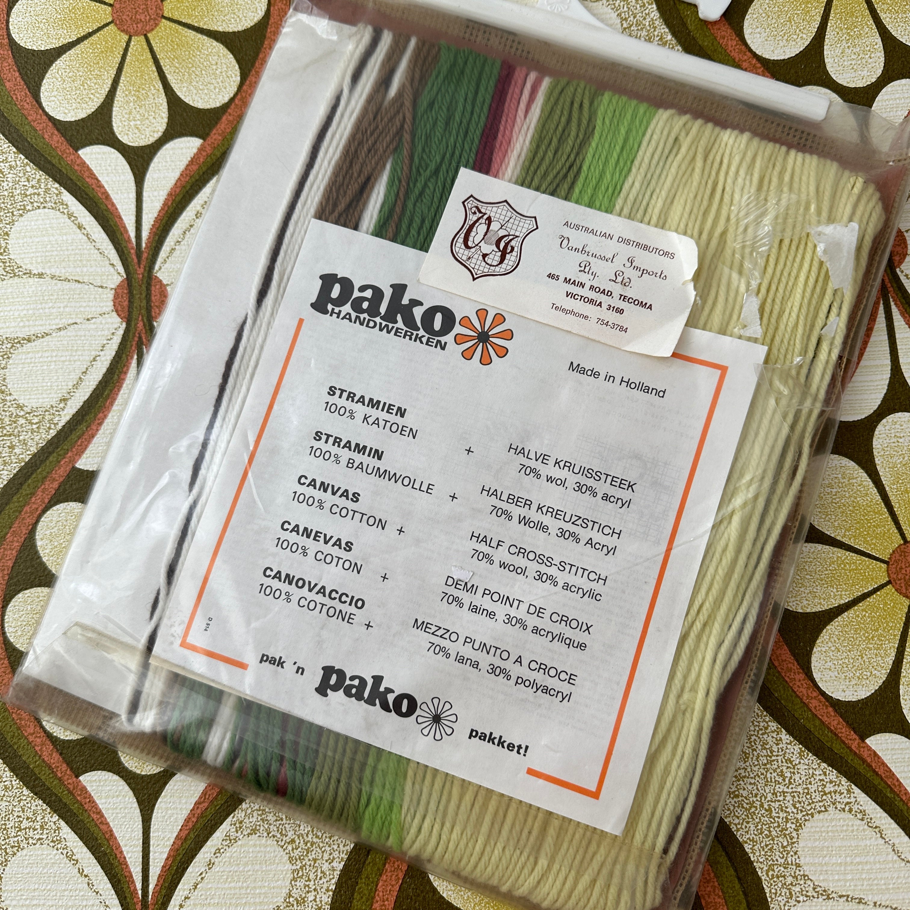 Vintage PAKO Cross Stitch Craft Made in Holland