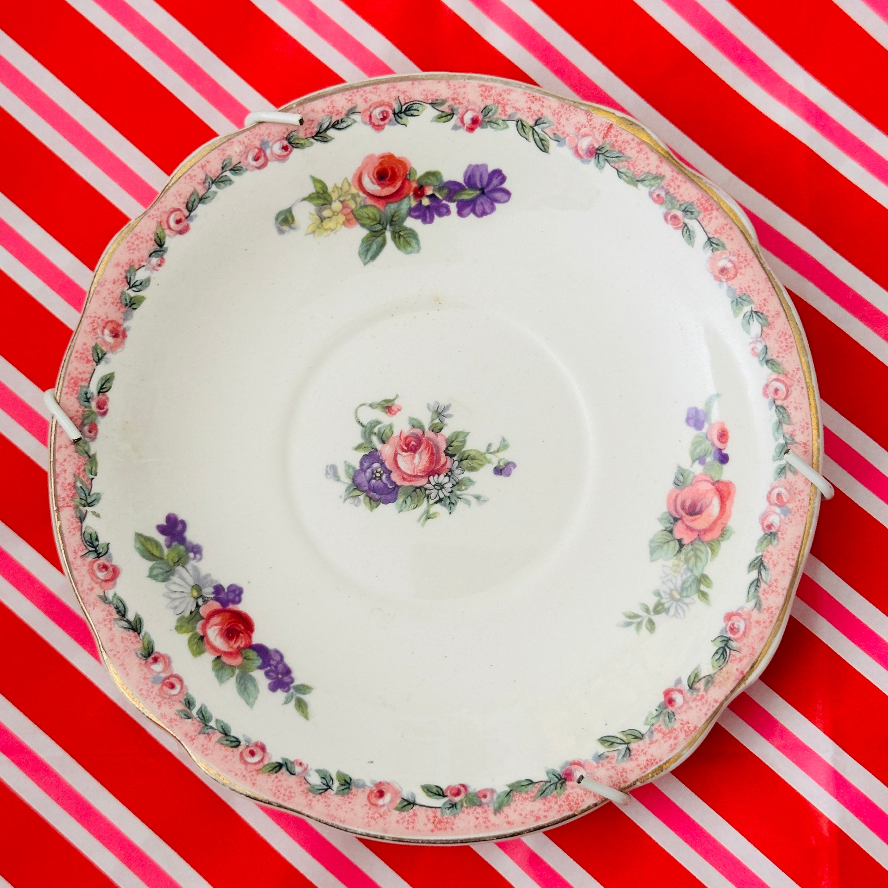 Staffordshire WALL Plate Display Vintage Floral