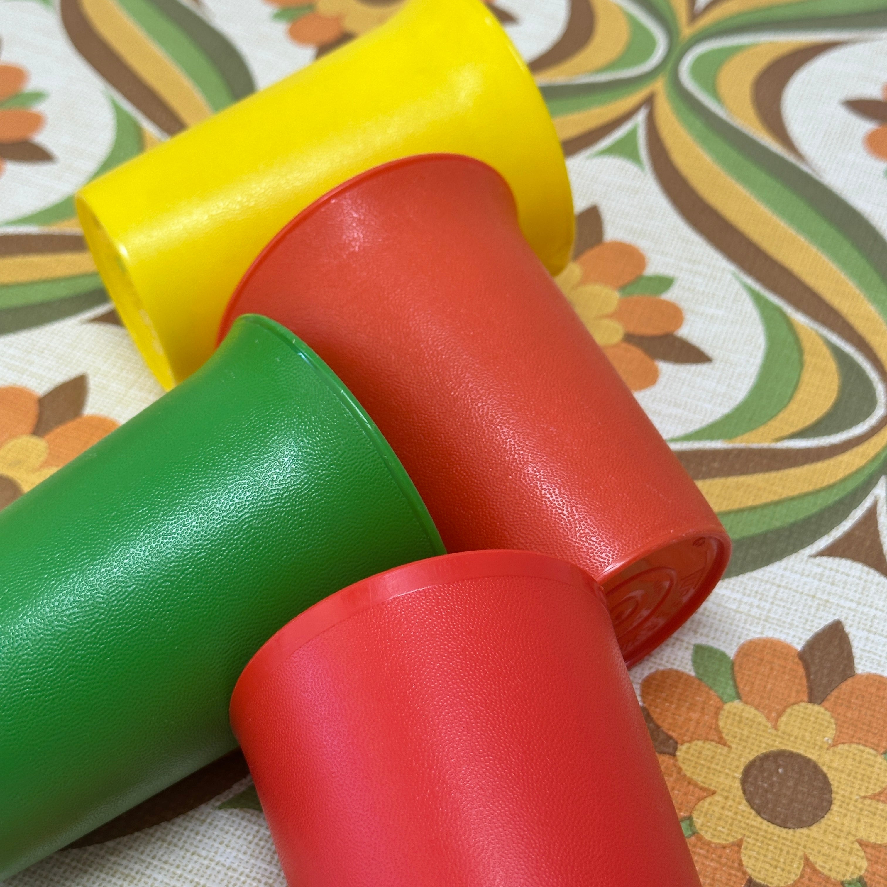 Set of Four VINTAGE Tupperware Cups RETRO