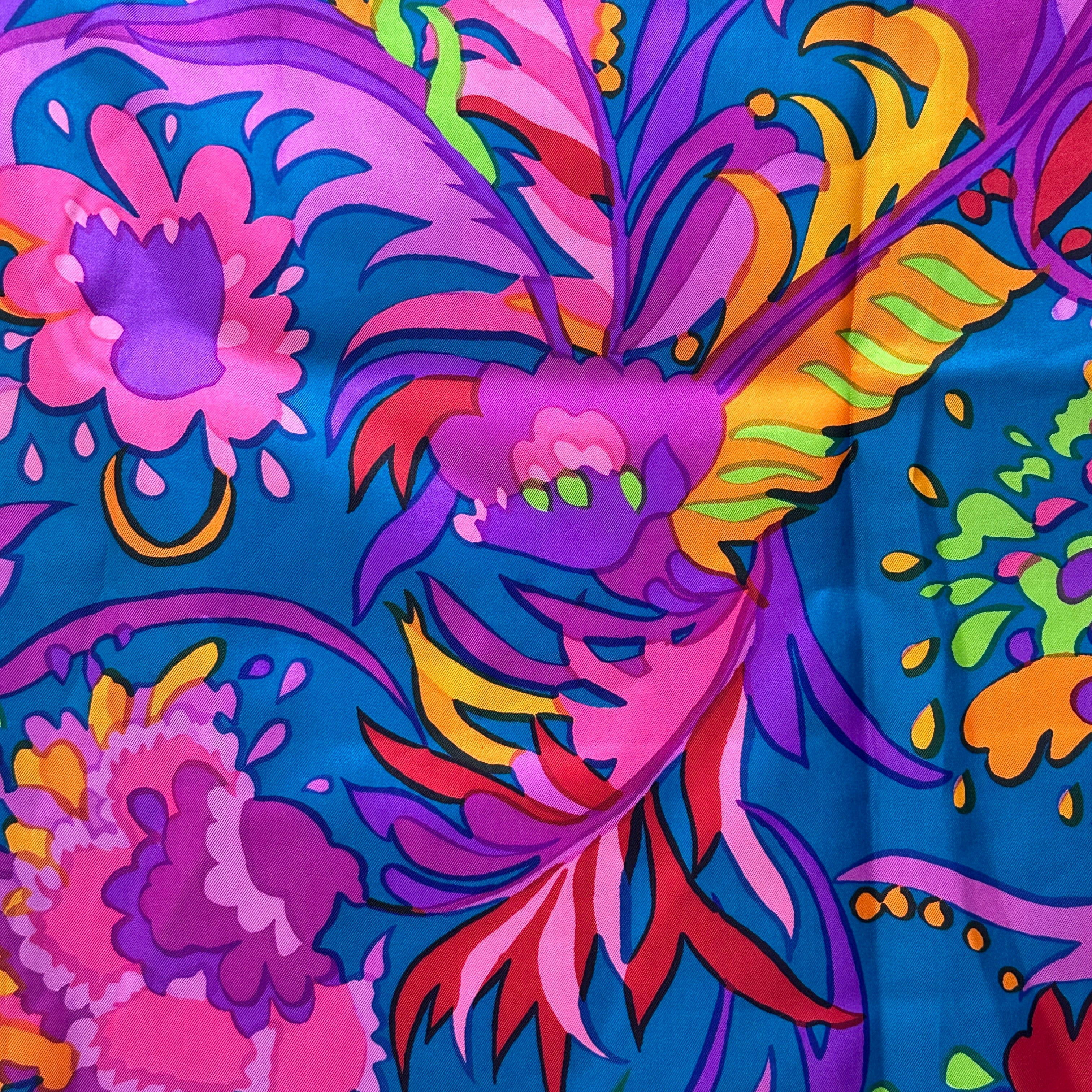 320cms Screen Printed Fabric PURE SILK Vintage