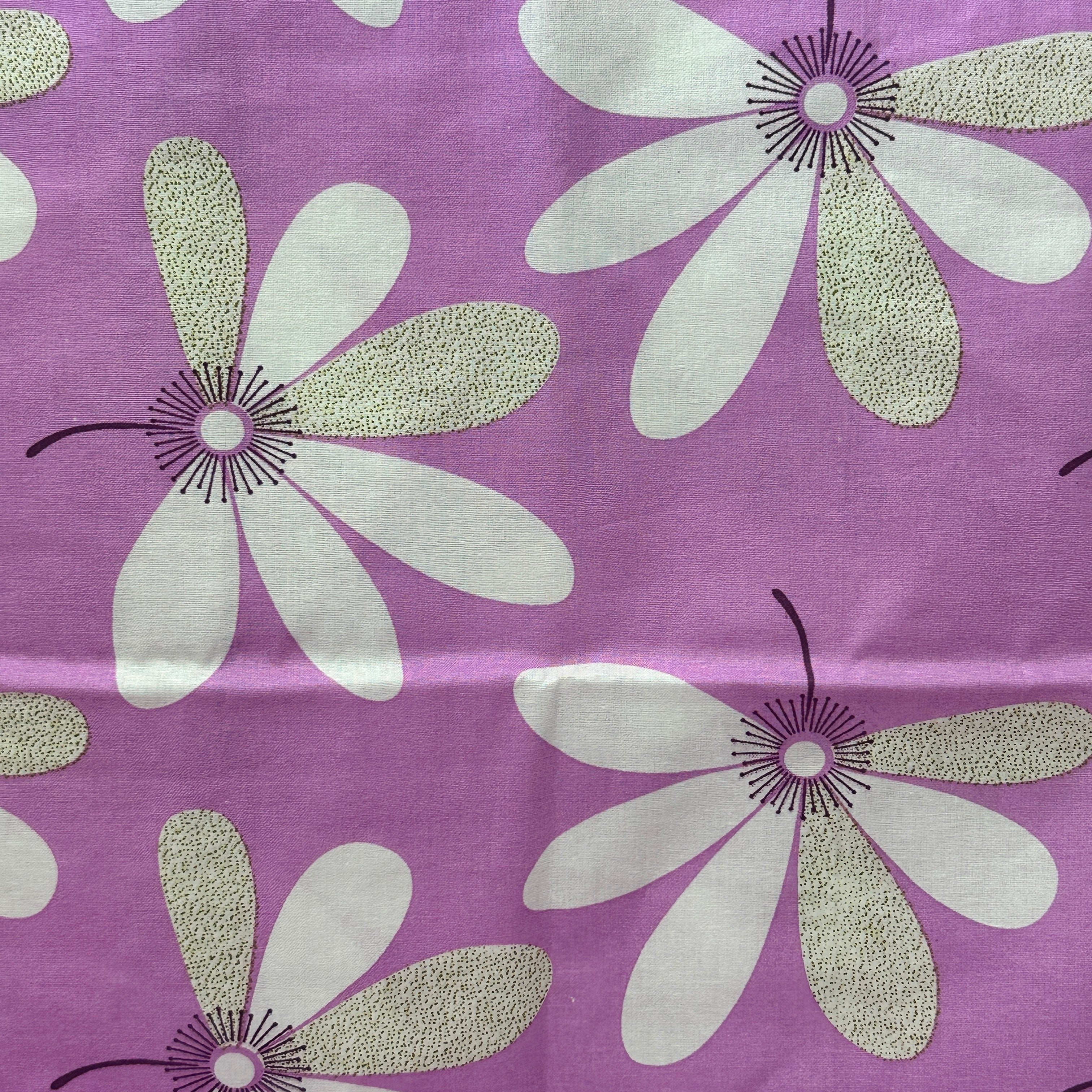 225cms Modern Purple Fabric Large Floral Print