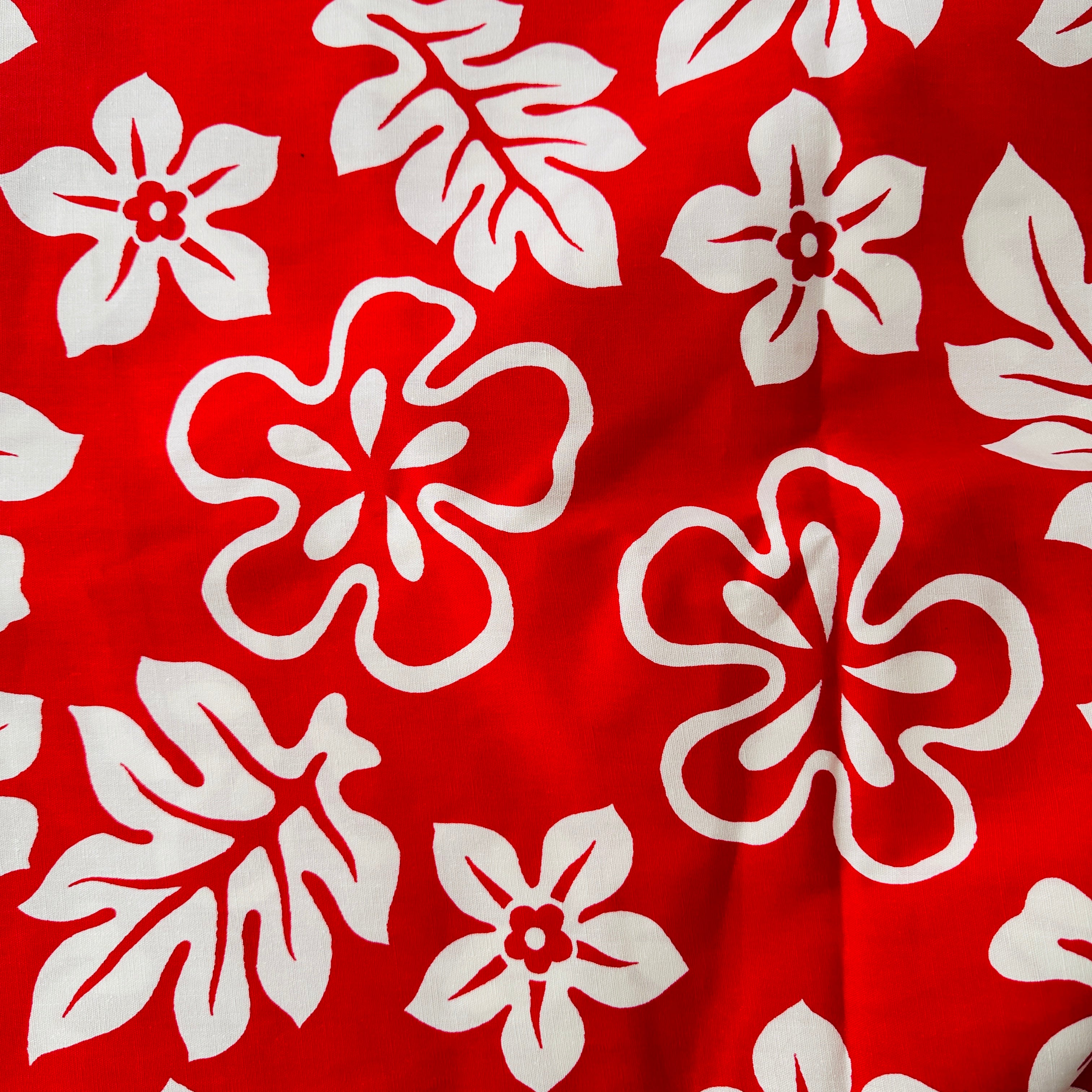 225cms BOLD Red Floral Cotton FABRIC