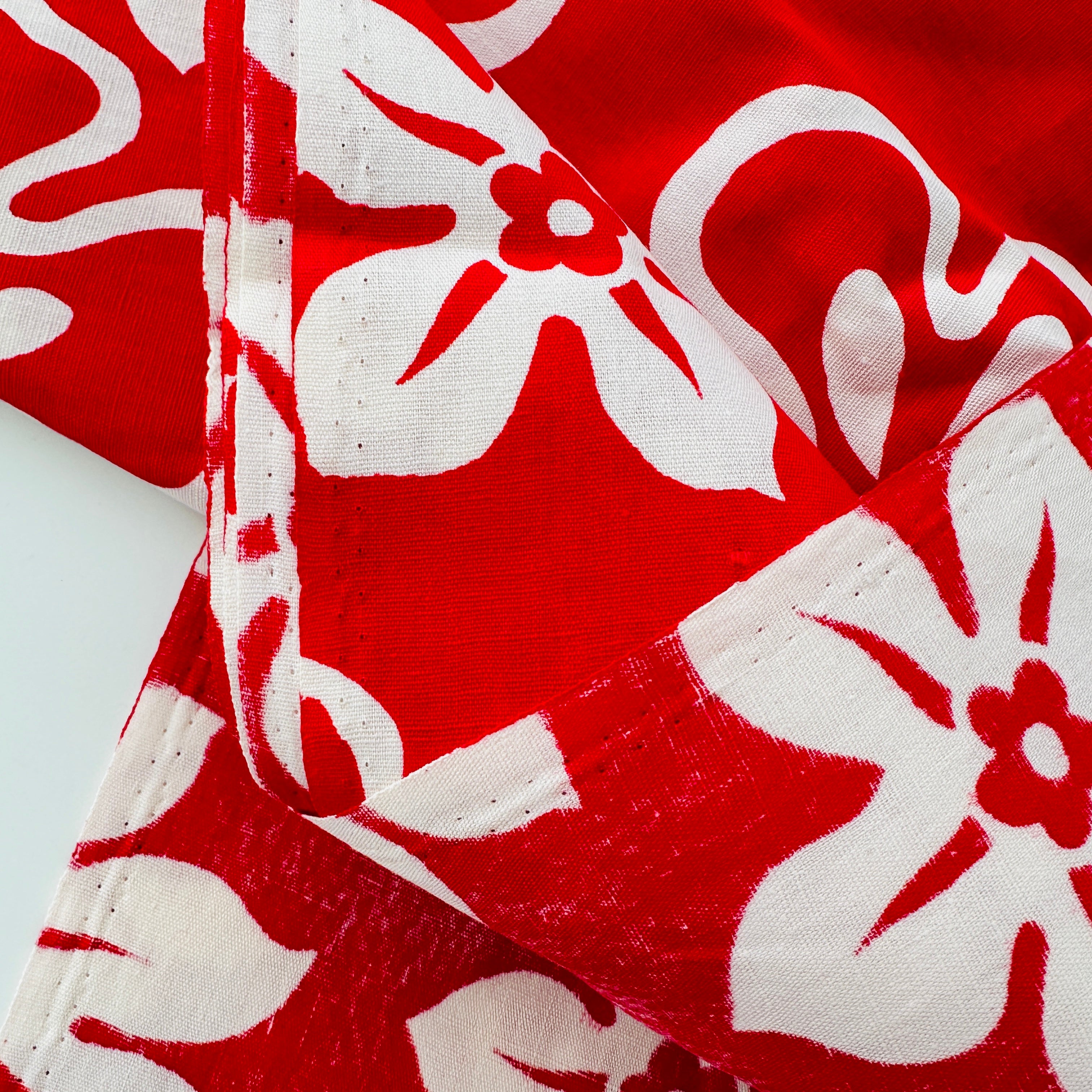 225cms BOLD Red Floral Cotton FABRIC