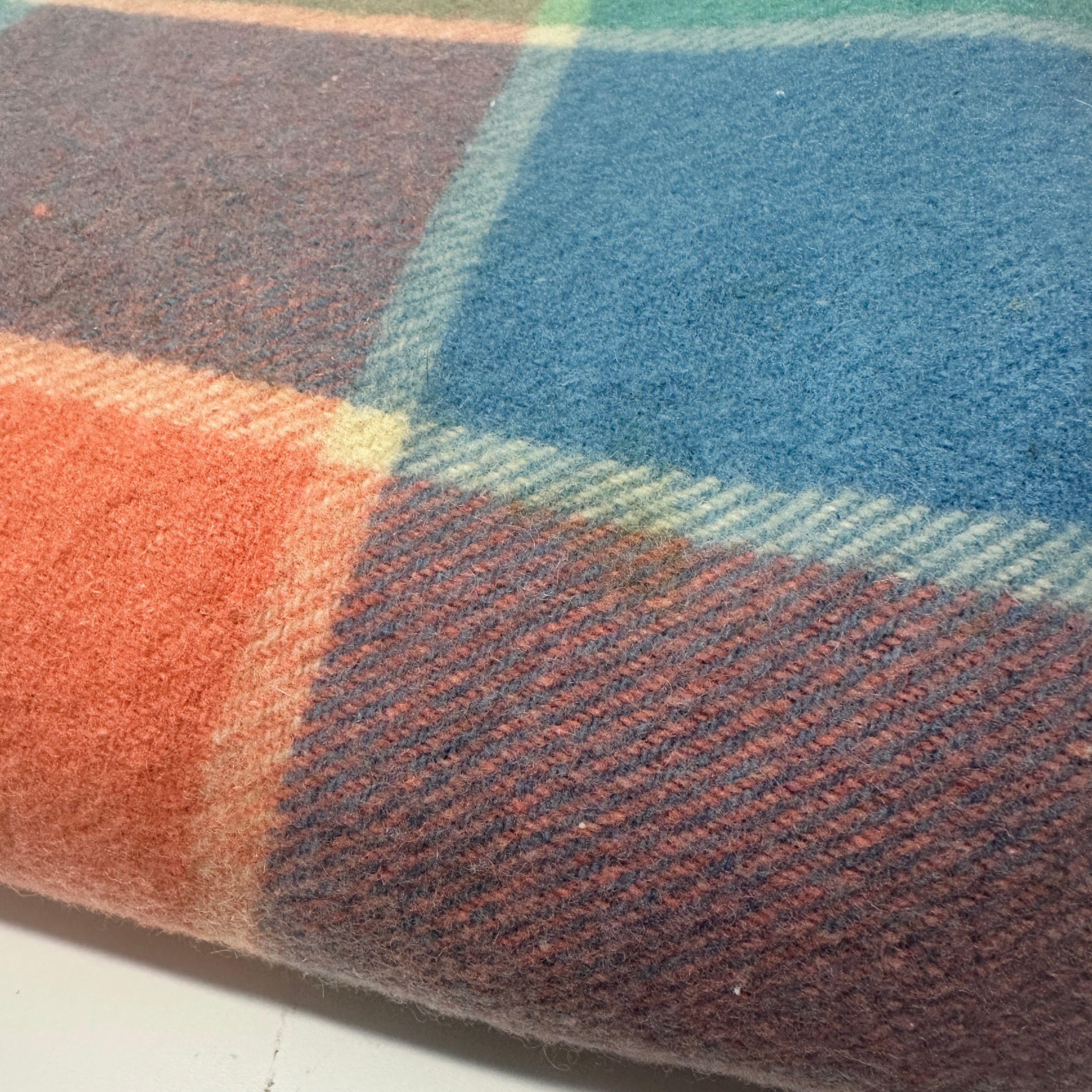 Vintage Checked Wool Blanket