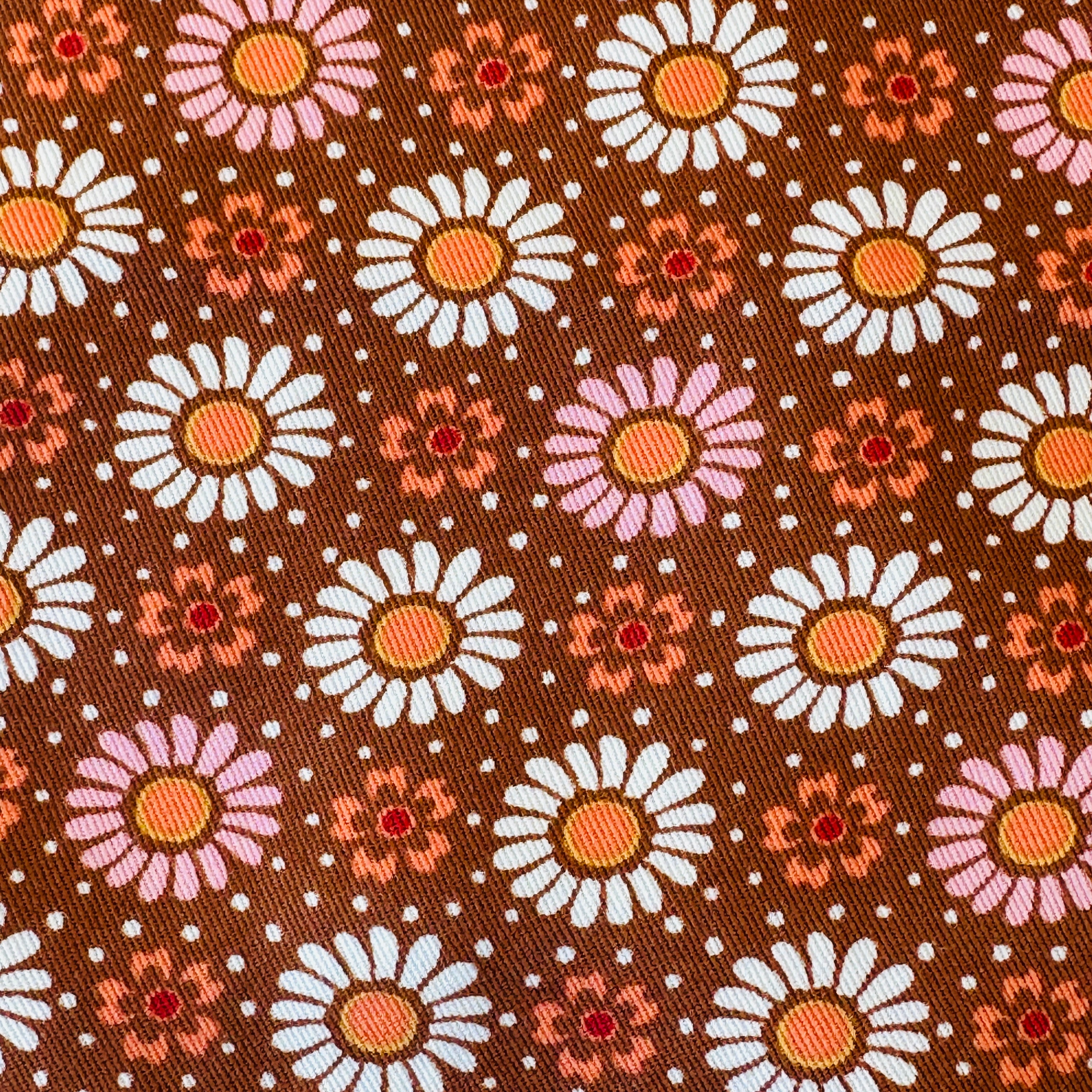 150cms Cute Browns Floral All Cotton Fabric
