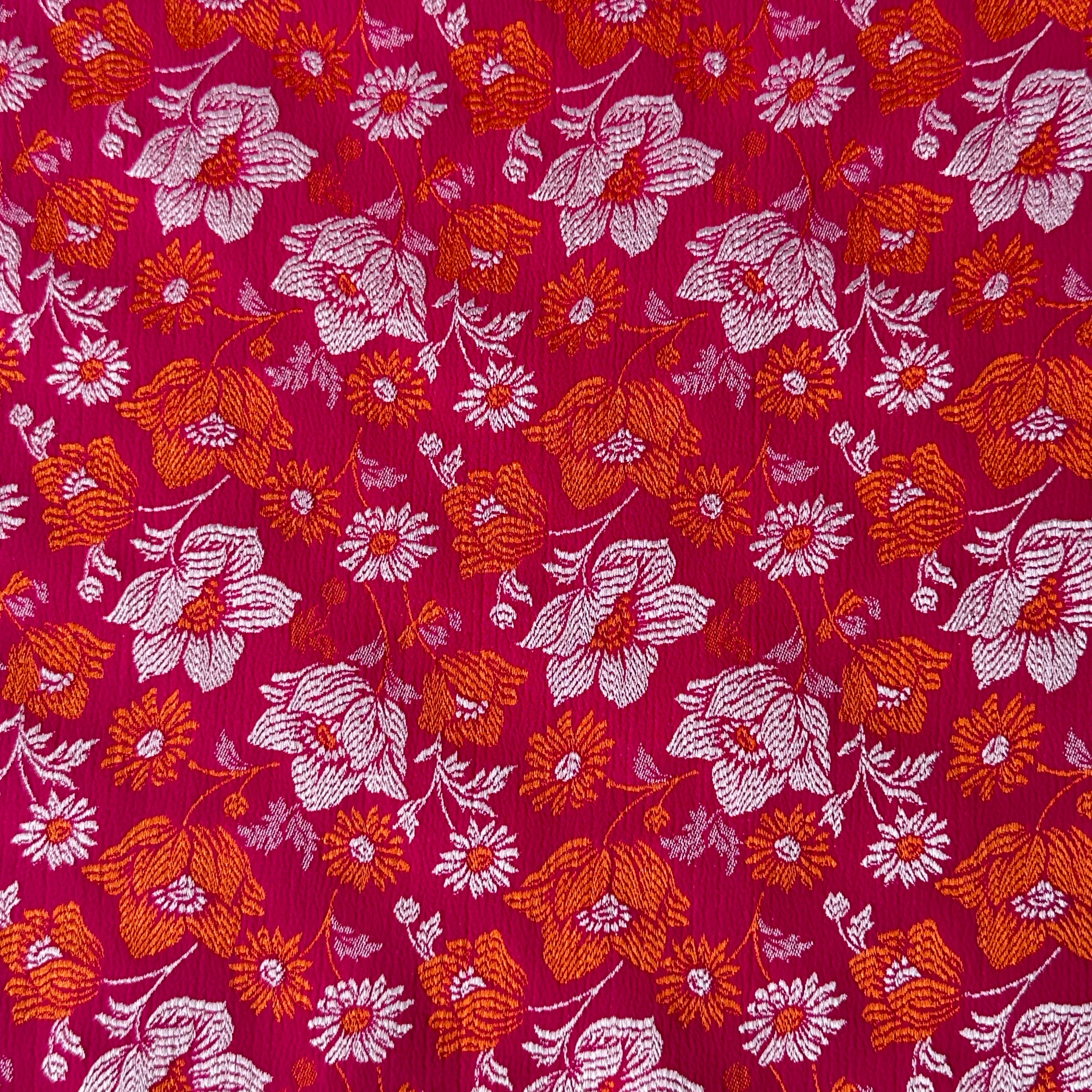 310cms Bright Pink Silk Fabric