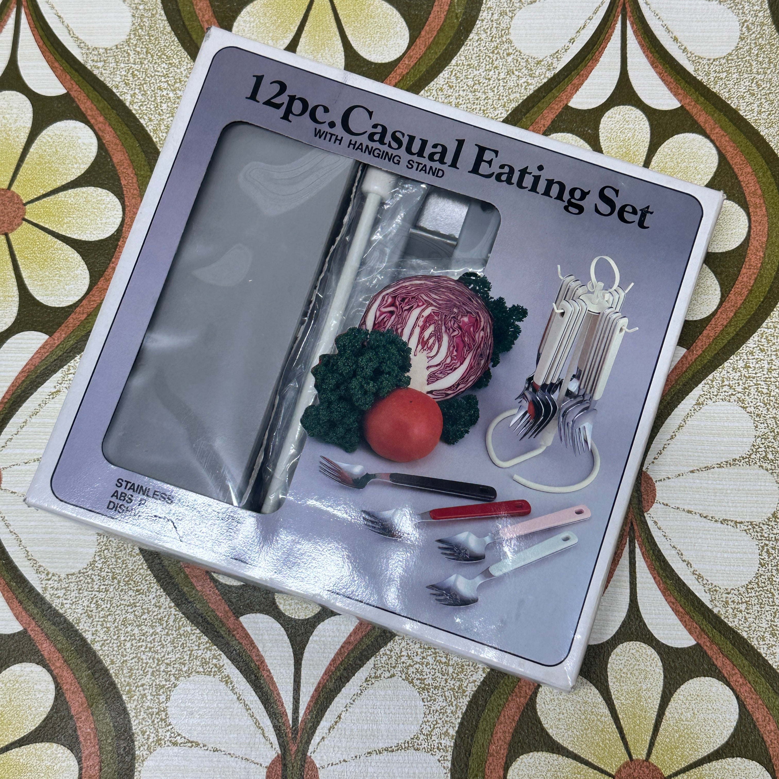 UNUSED Retro Made in Japan Fork Set 12 Pieces with Stand