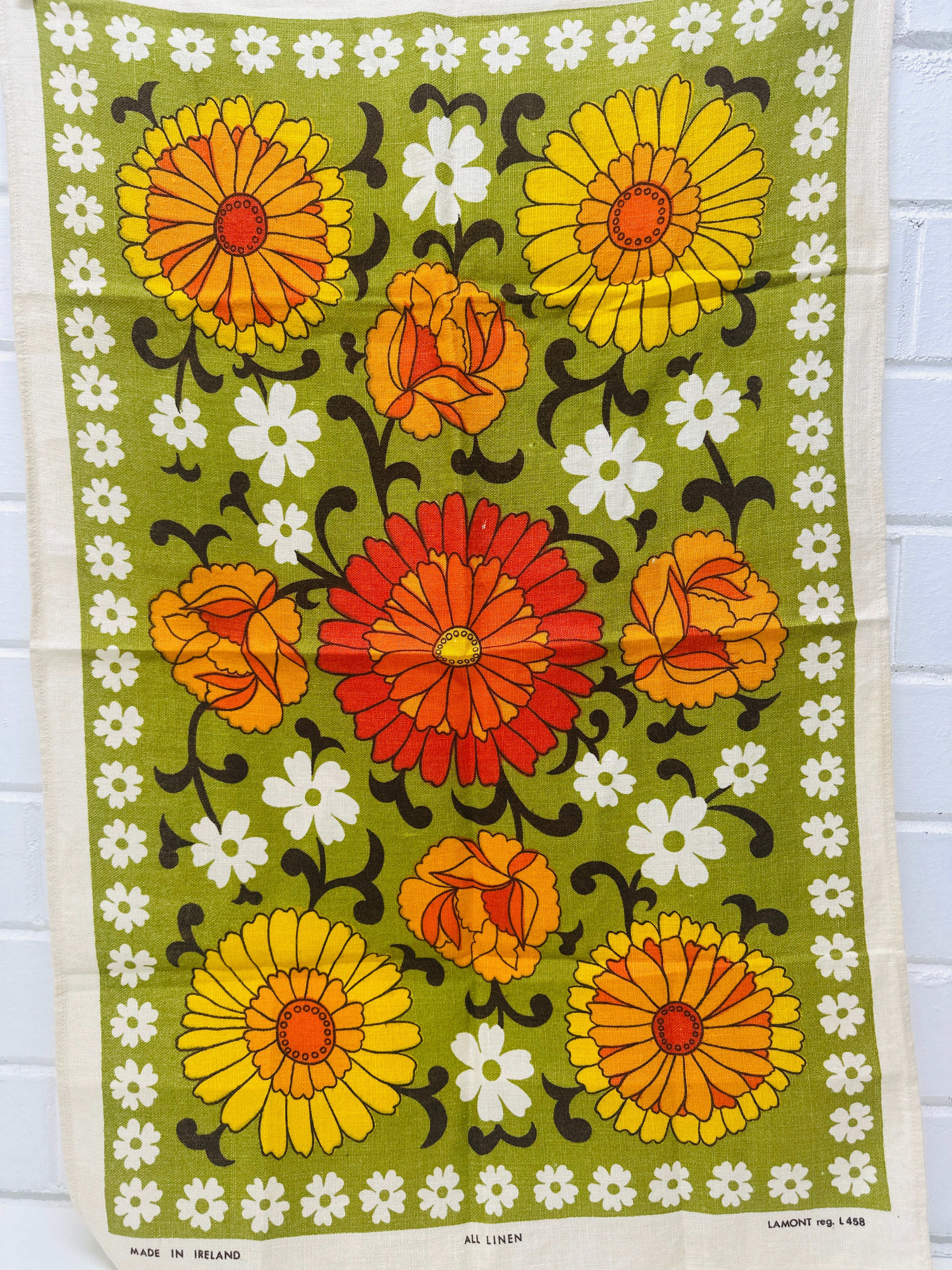 Vintage LAMONT Tea Towel Linen IRELAND