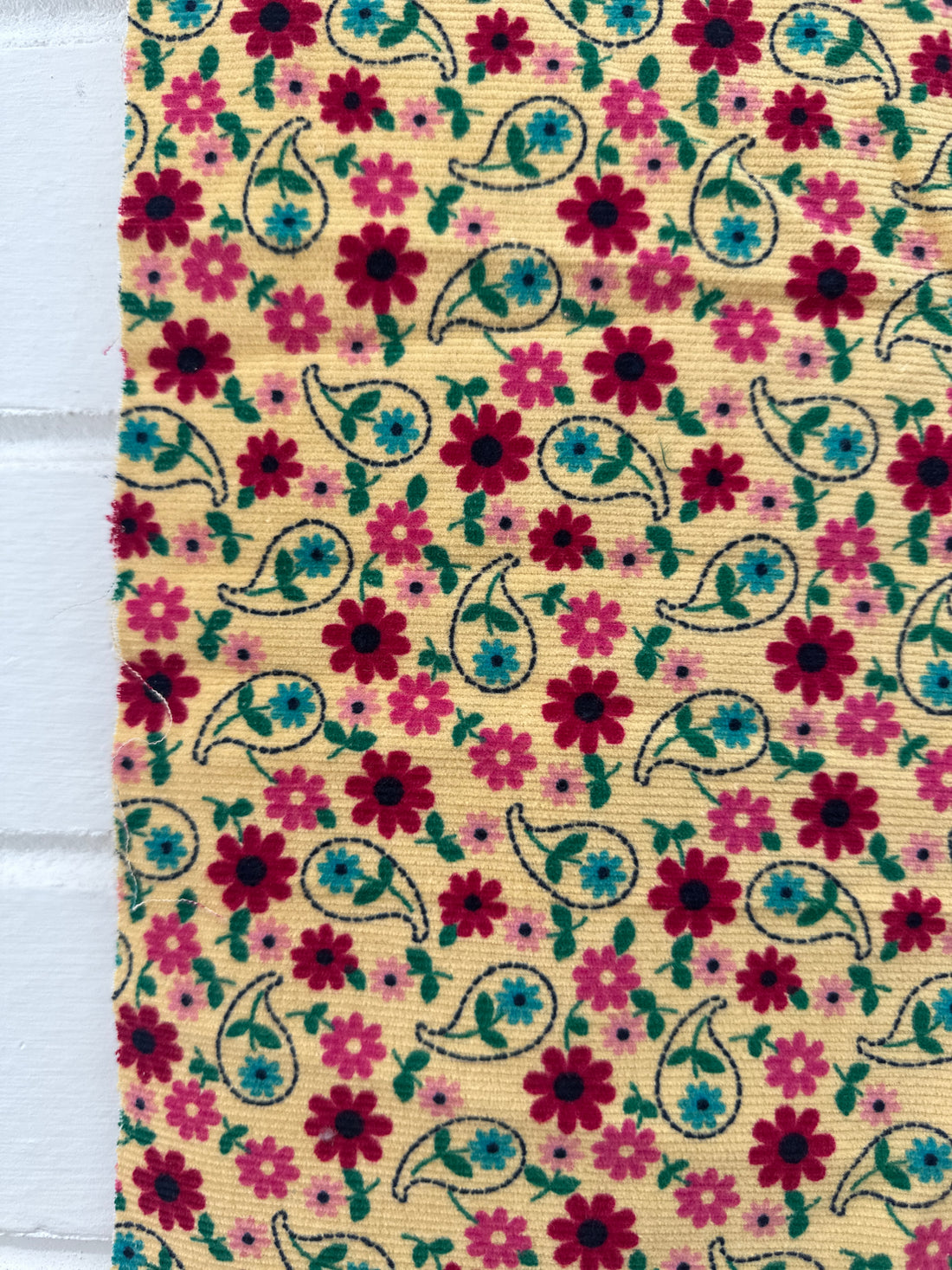 Beautiful Floral Cord Fabric Remnant