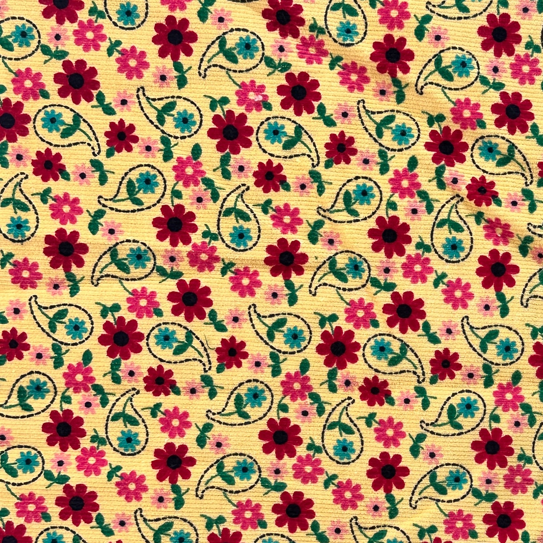 Beautiful Floral Cord Fabric Remnant