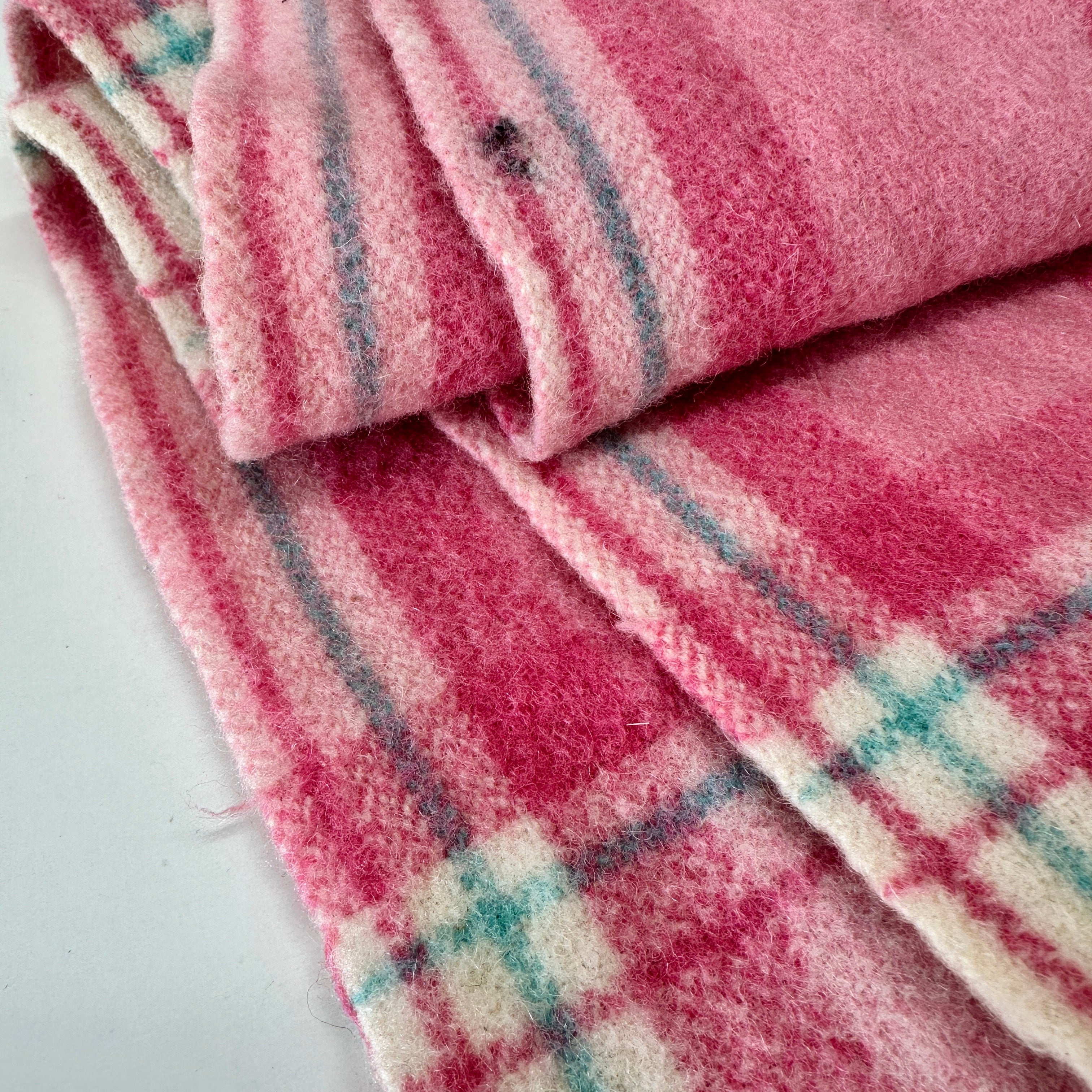 Pretty PINK Vintage Wool Blanket