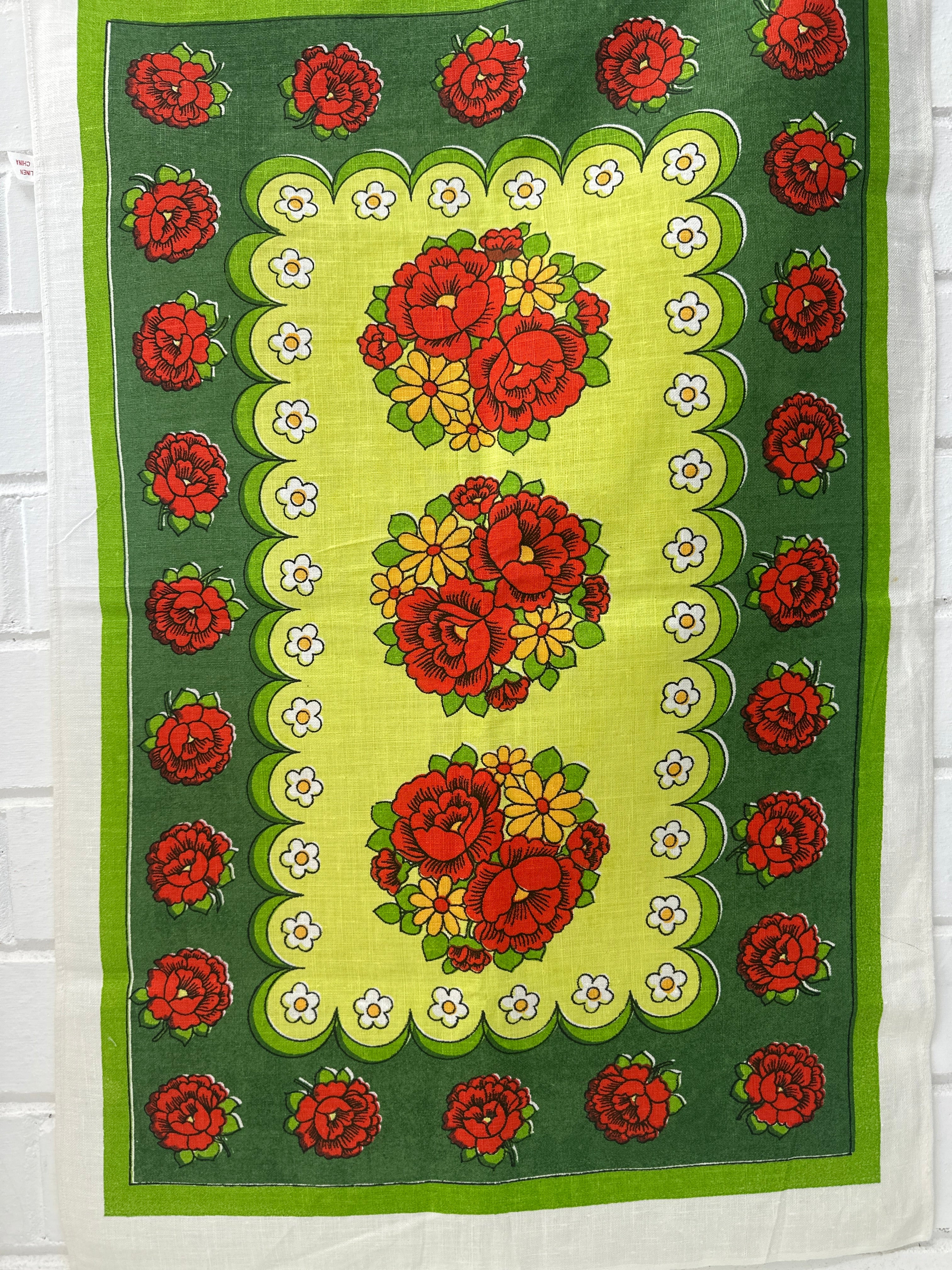 Pure Linen UNUSED Tea Towel GREEN