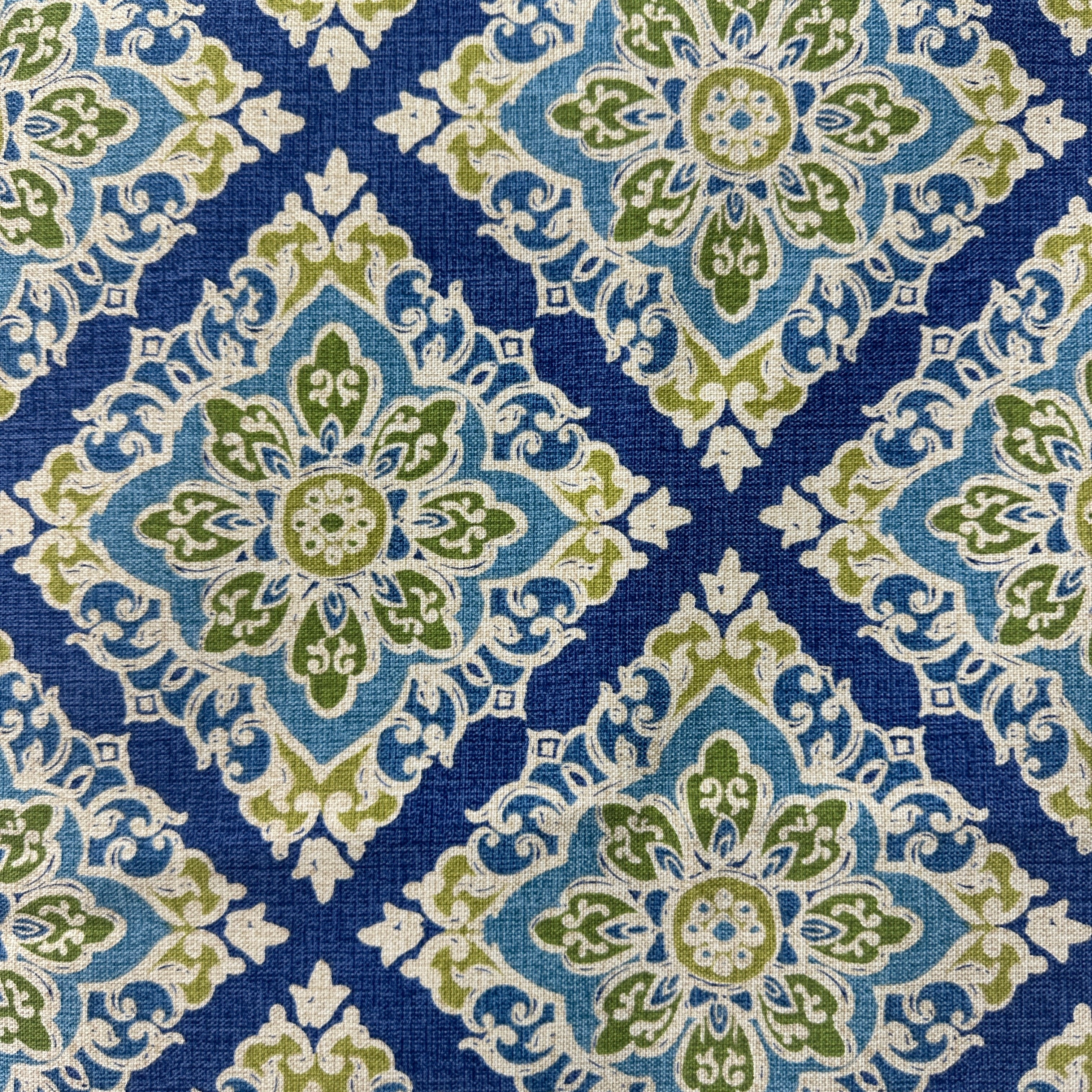140cms Blues & Greens Heavy Weight Upholstery Cushion Fabric