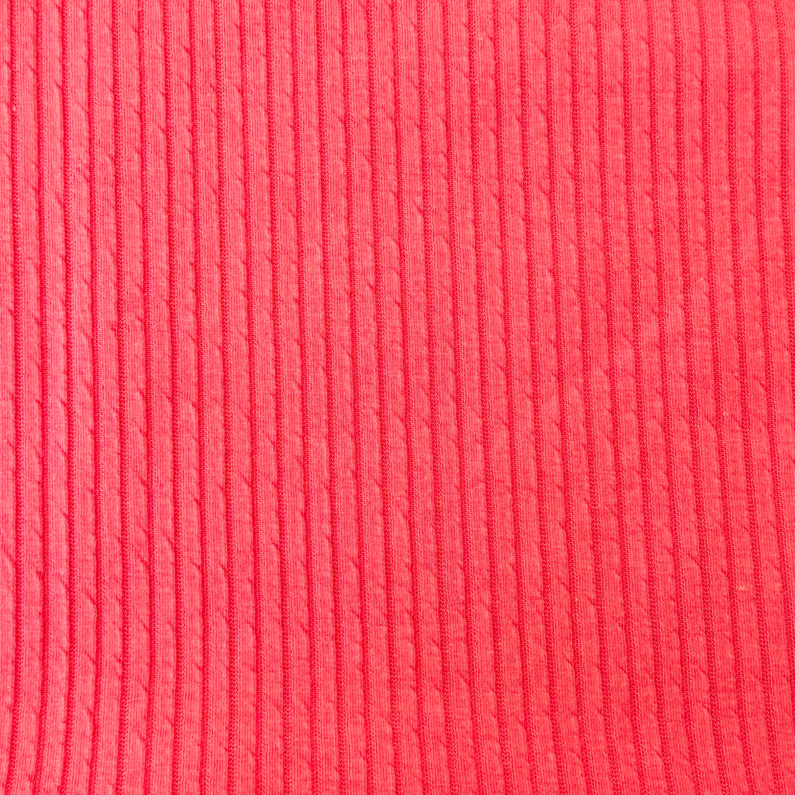 160cms Ribbed Vintage Bright Pink Fabric