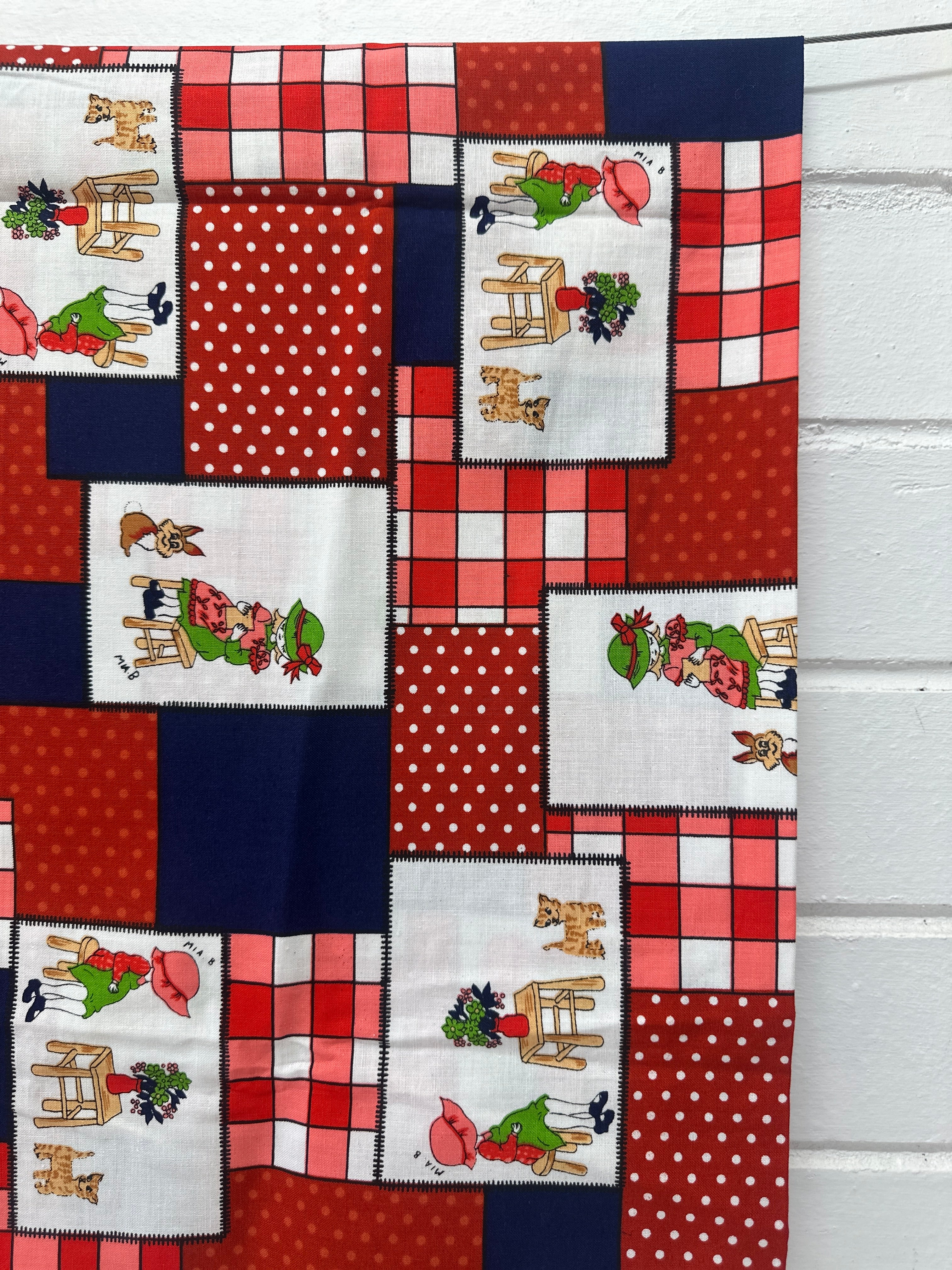 125cms Bright Vintage Novelty Cotton Fabric