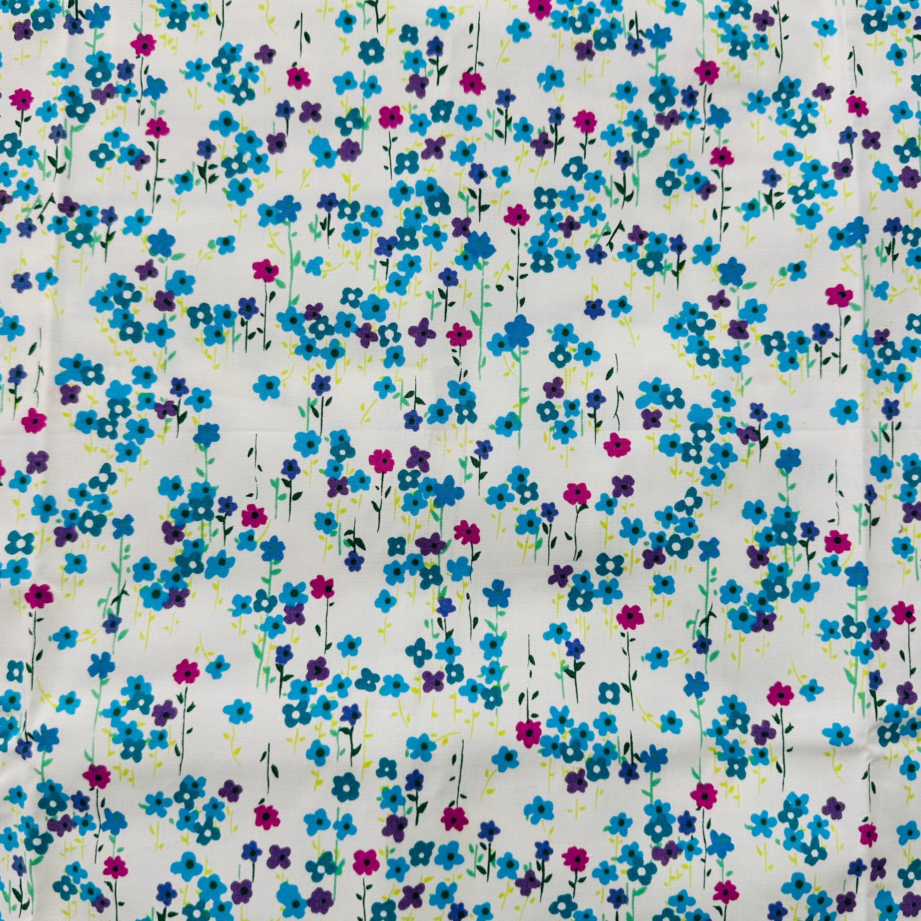 110cms Sweet Blue & White Floral Fabric