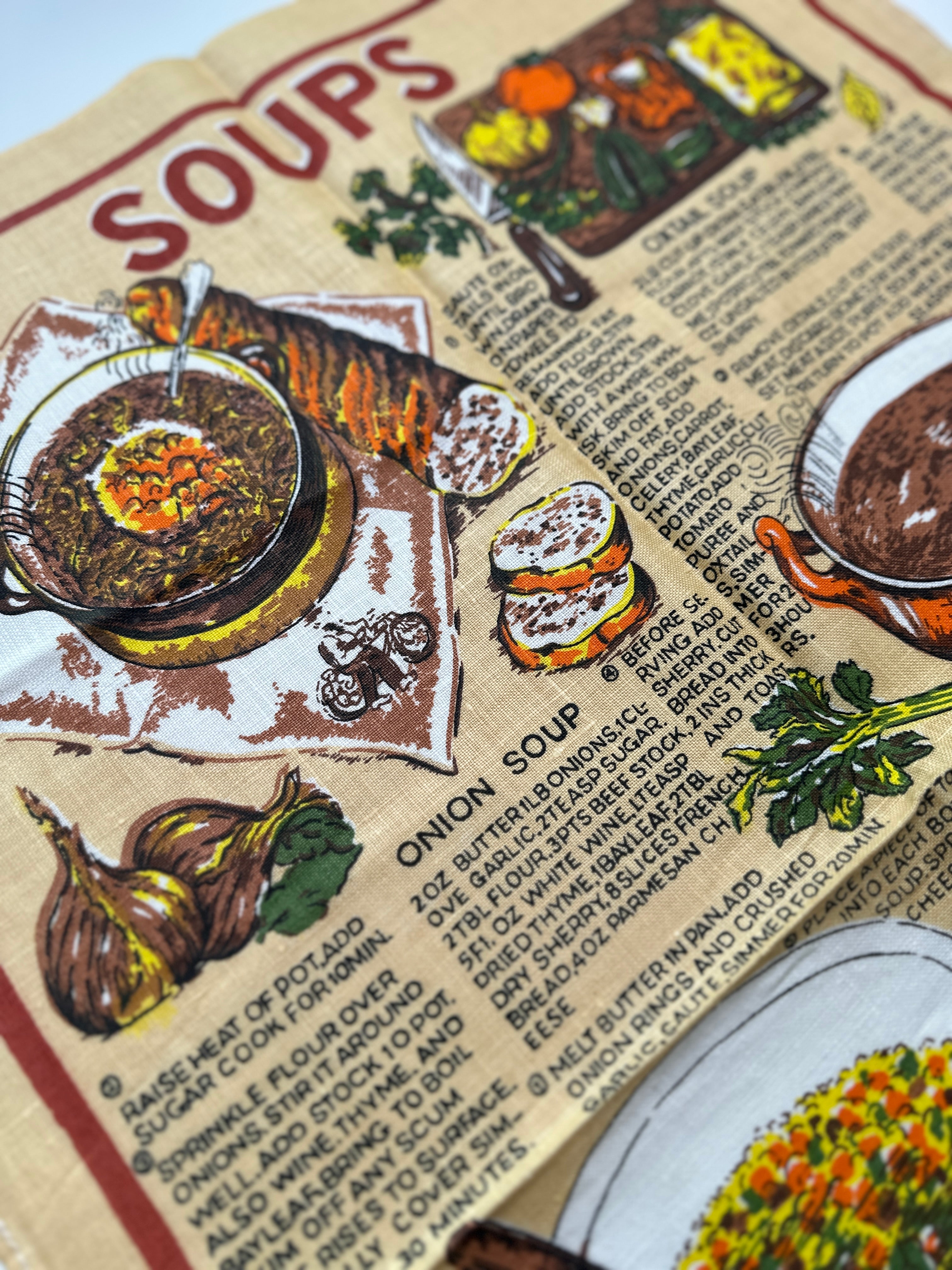 SOUPS Kitsch UNUSED Vintage Linen Tea Towel