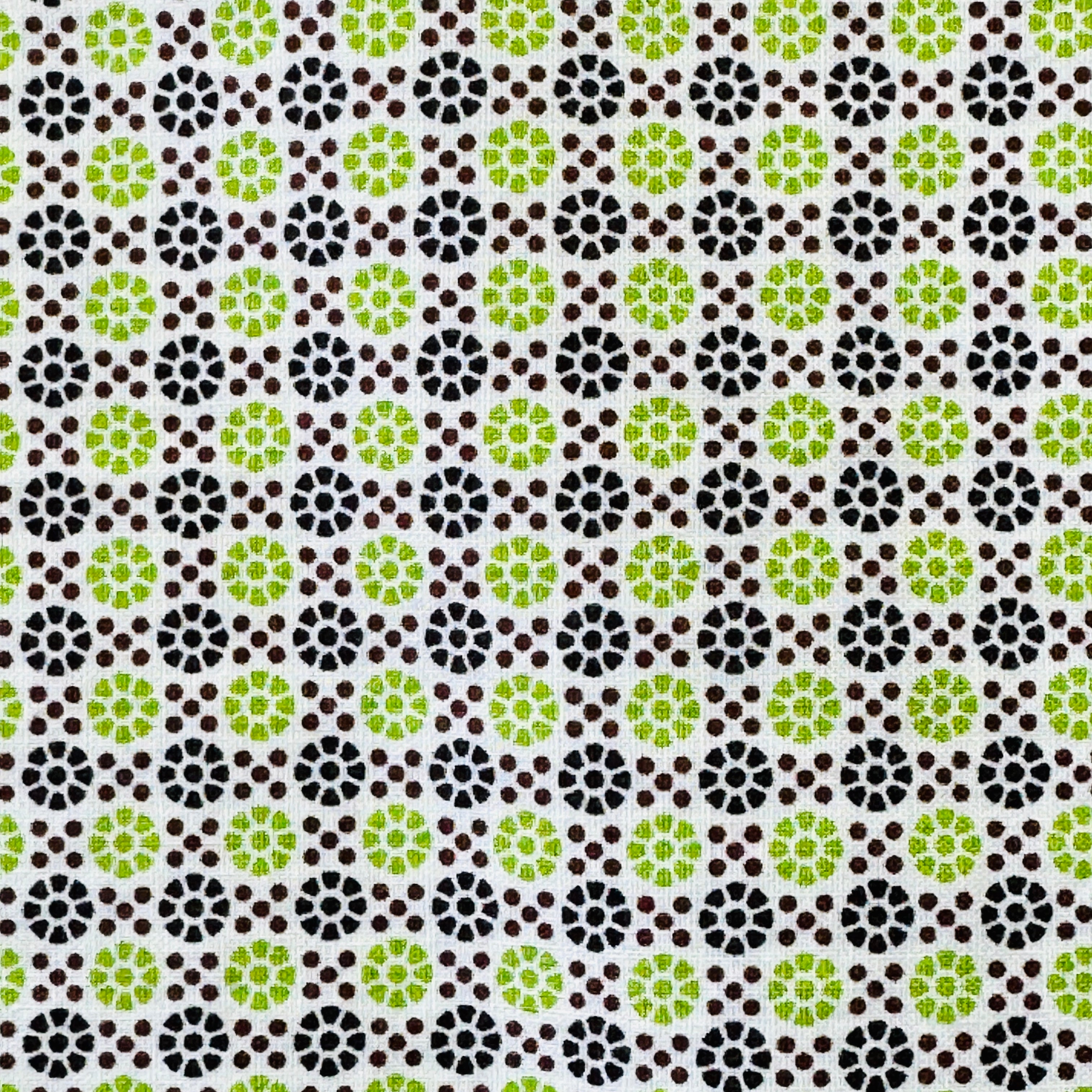 380cms Green & Brown Cotton Fabric MODERN