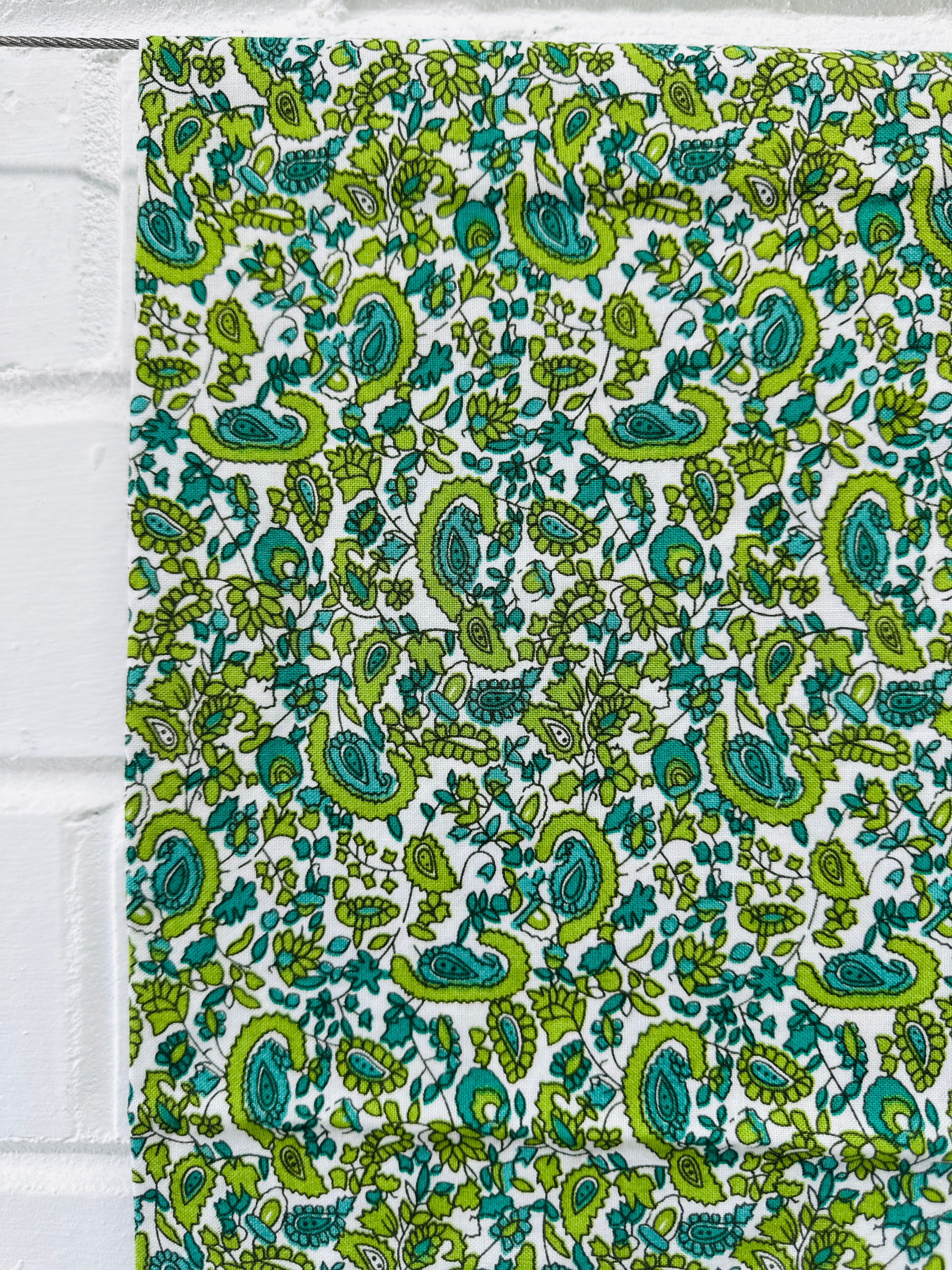 90cms Cute Paisley Green Fabric