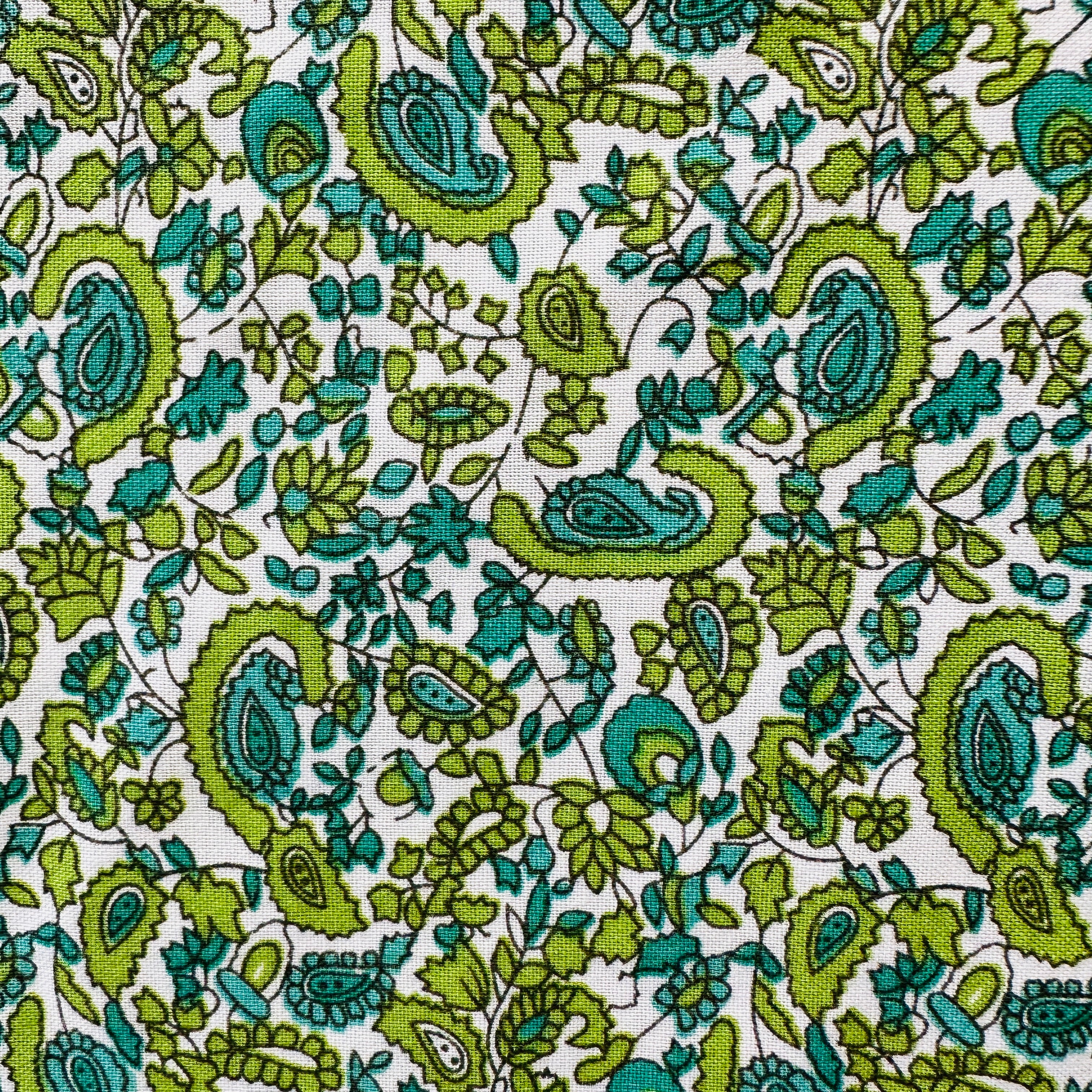 90cms Cute Paisley Green Fabric