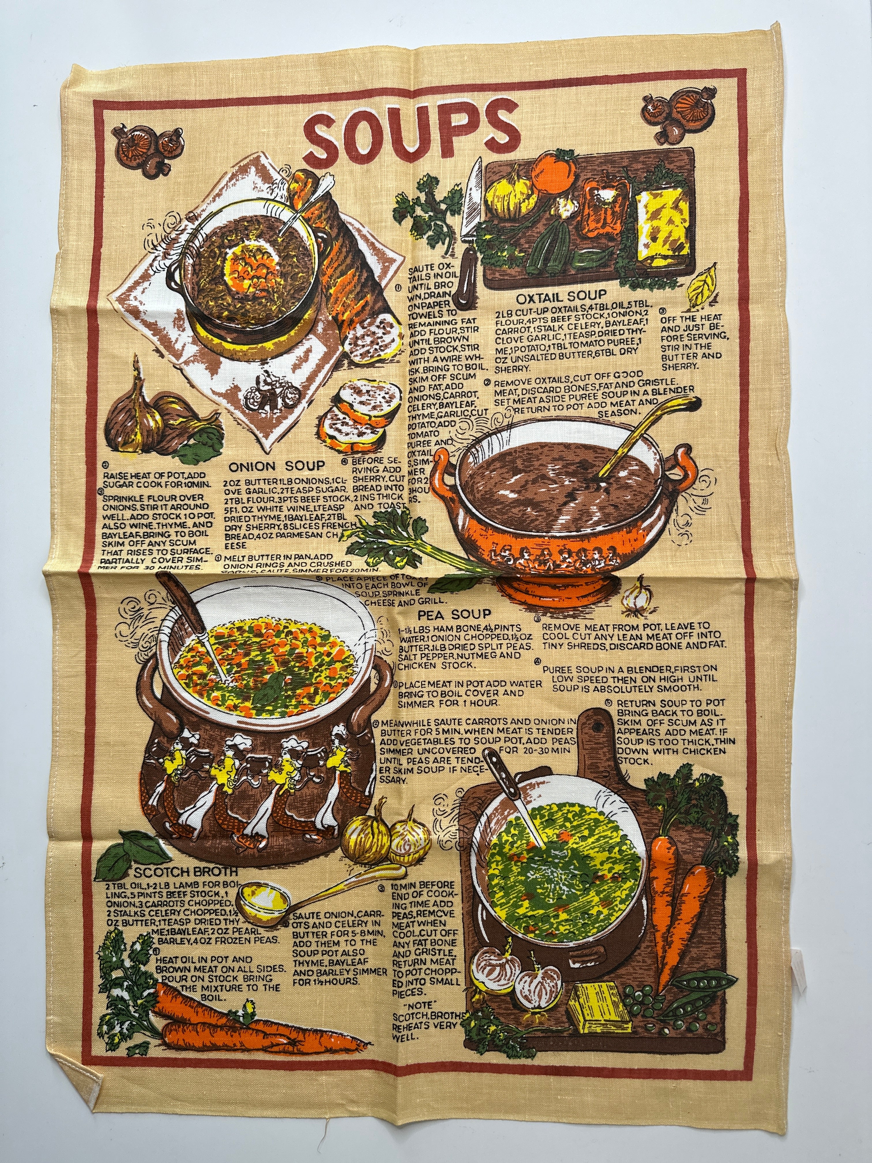 SOUPS Kitsch UNUSED Vintage Linen Tea Towel