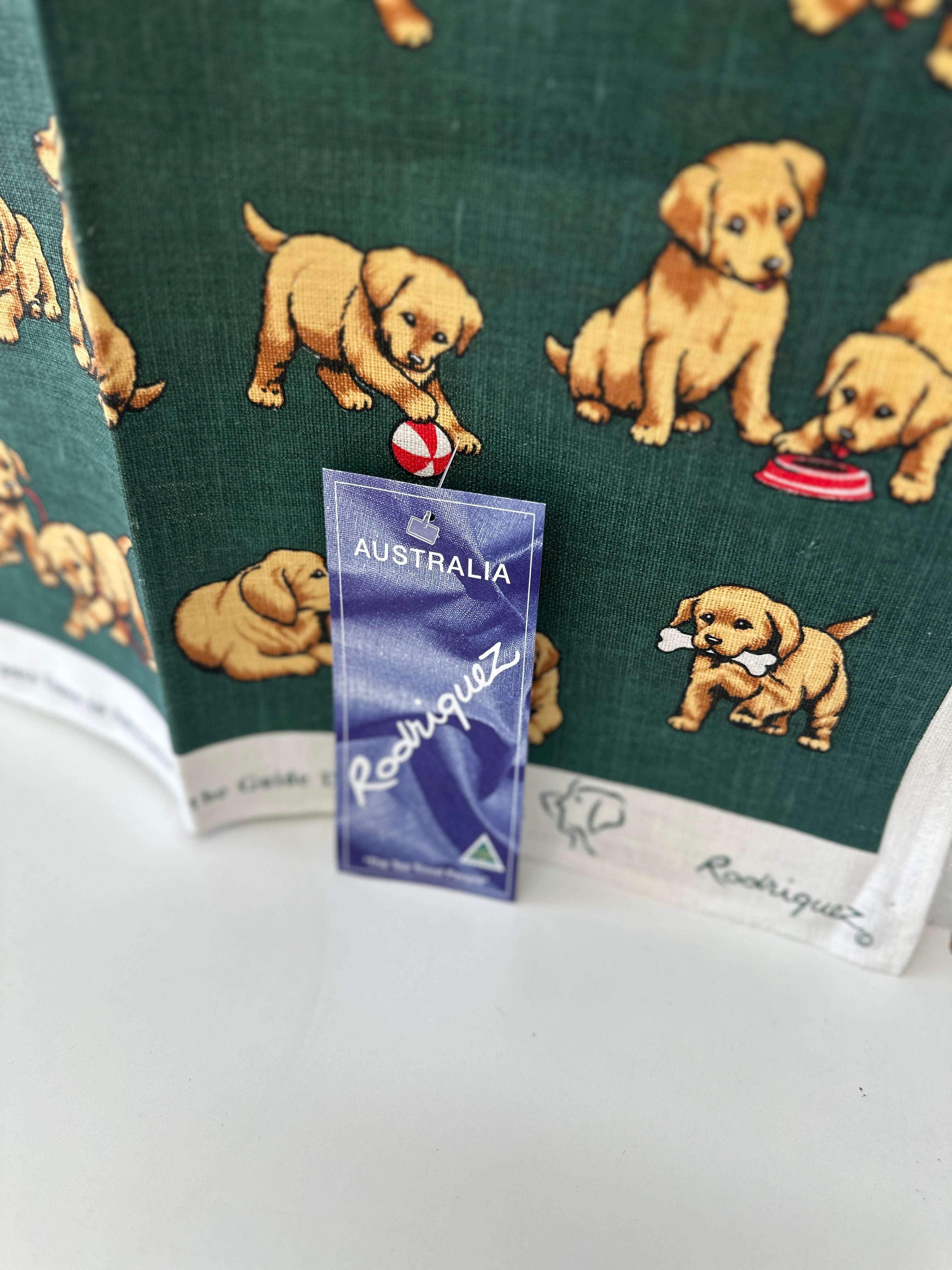 Australian Made NEW Guide Dog Tea Towel Rodriquez