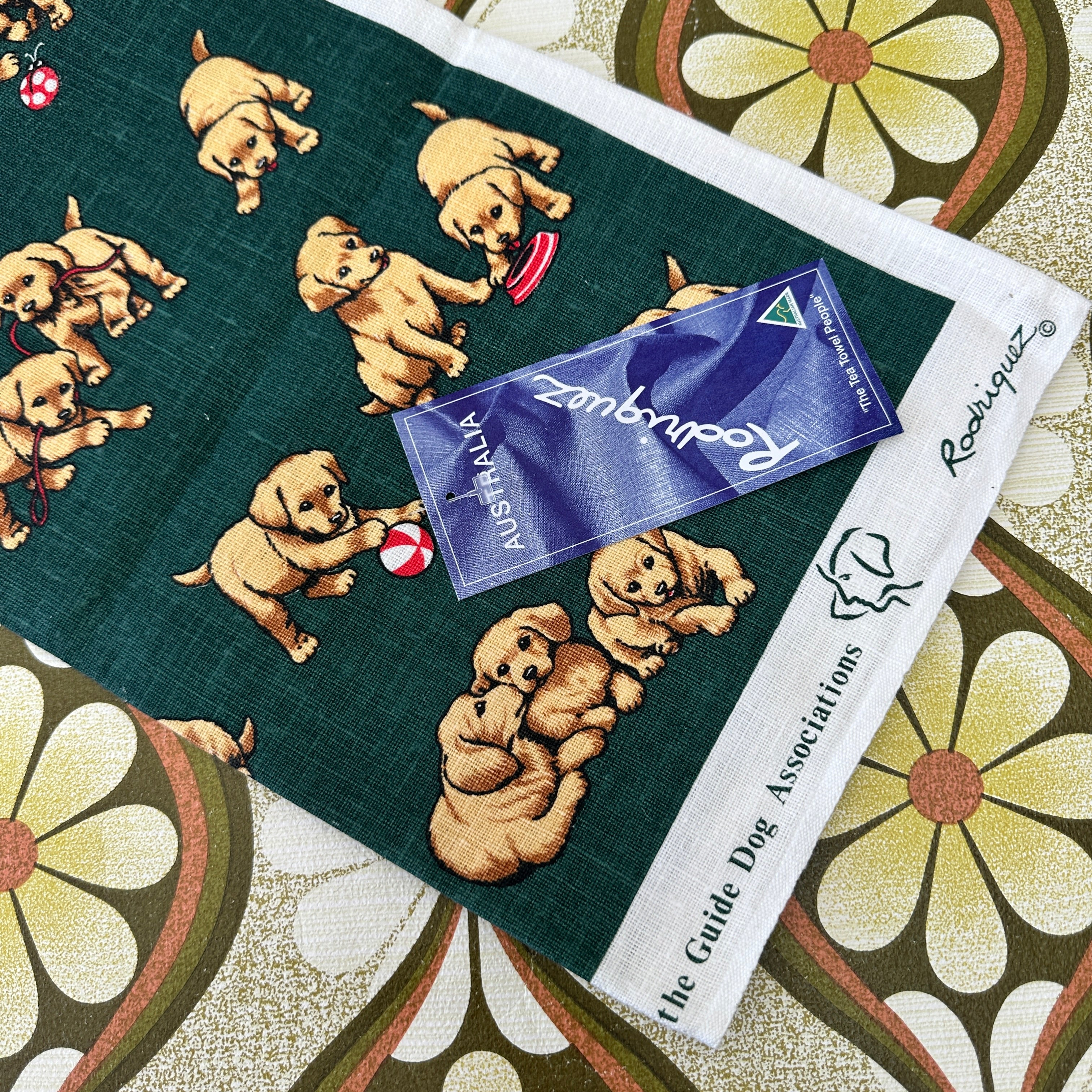 Australian Made NEW Guide Dog Tea Towel