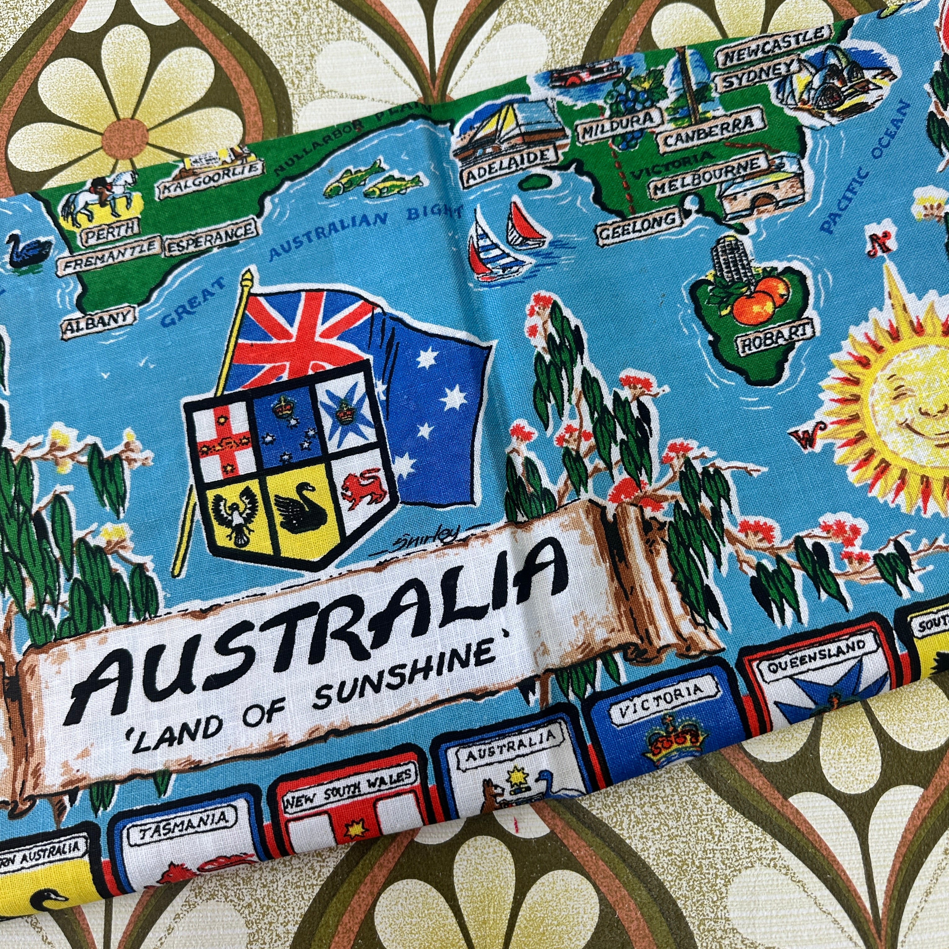 Vintage UNUSED With TAG Australia Tea Towel