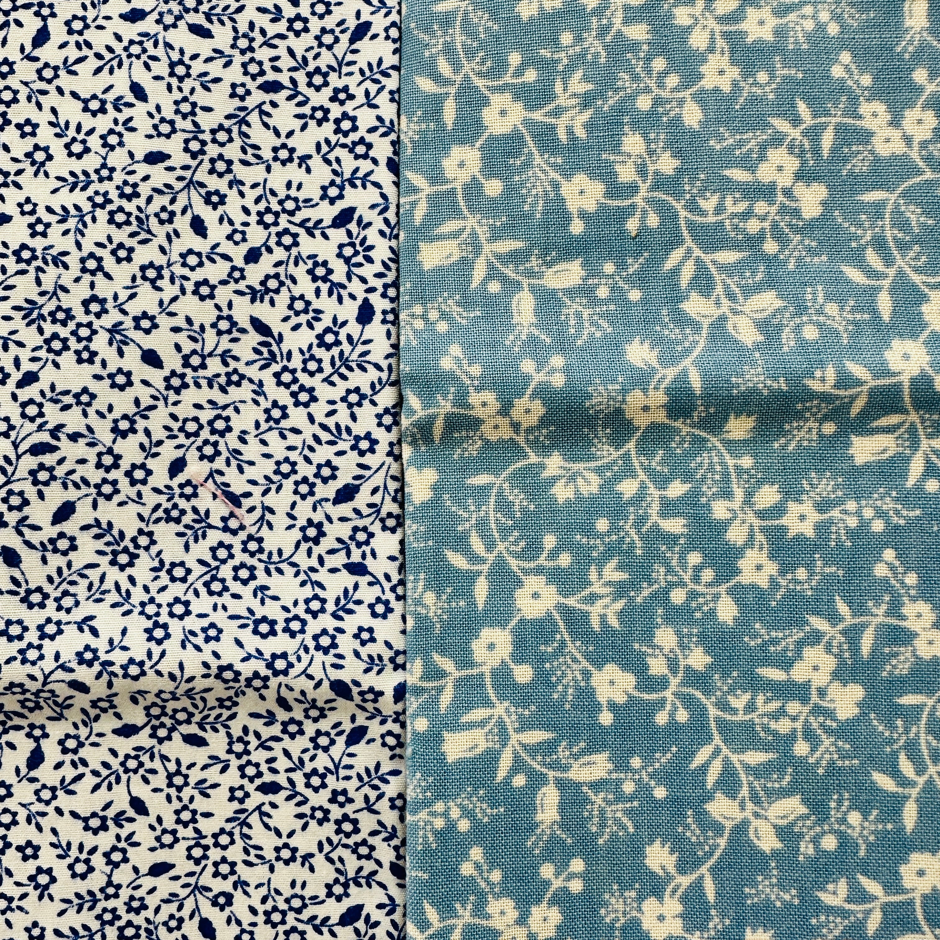 Pair of Cotton Blur Floral Fabric Pieces