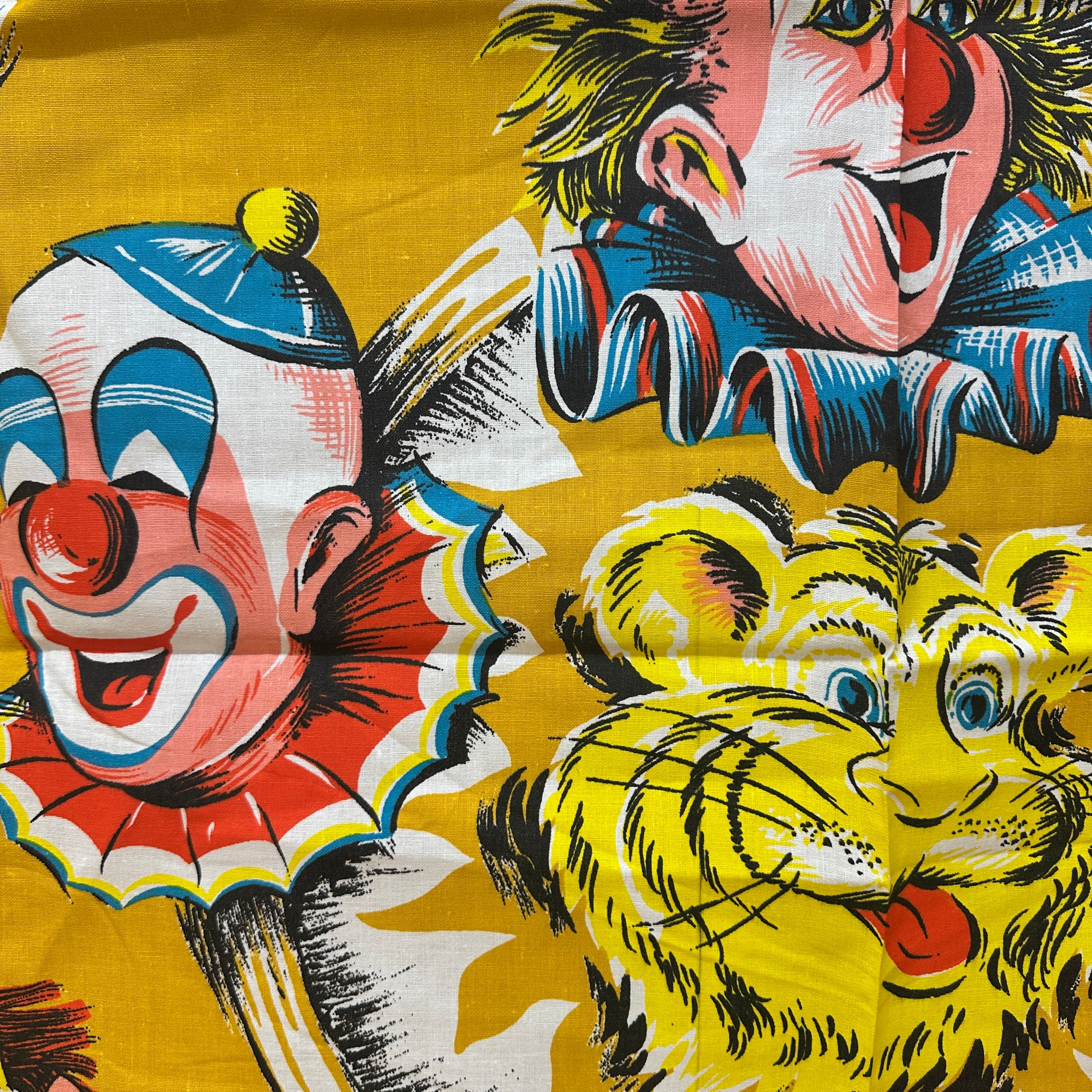 160cms Vintage Clowns Cotton Fabric VERY COOL