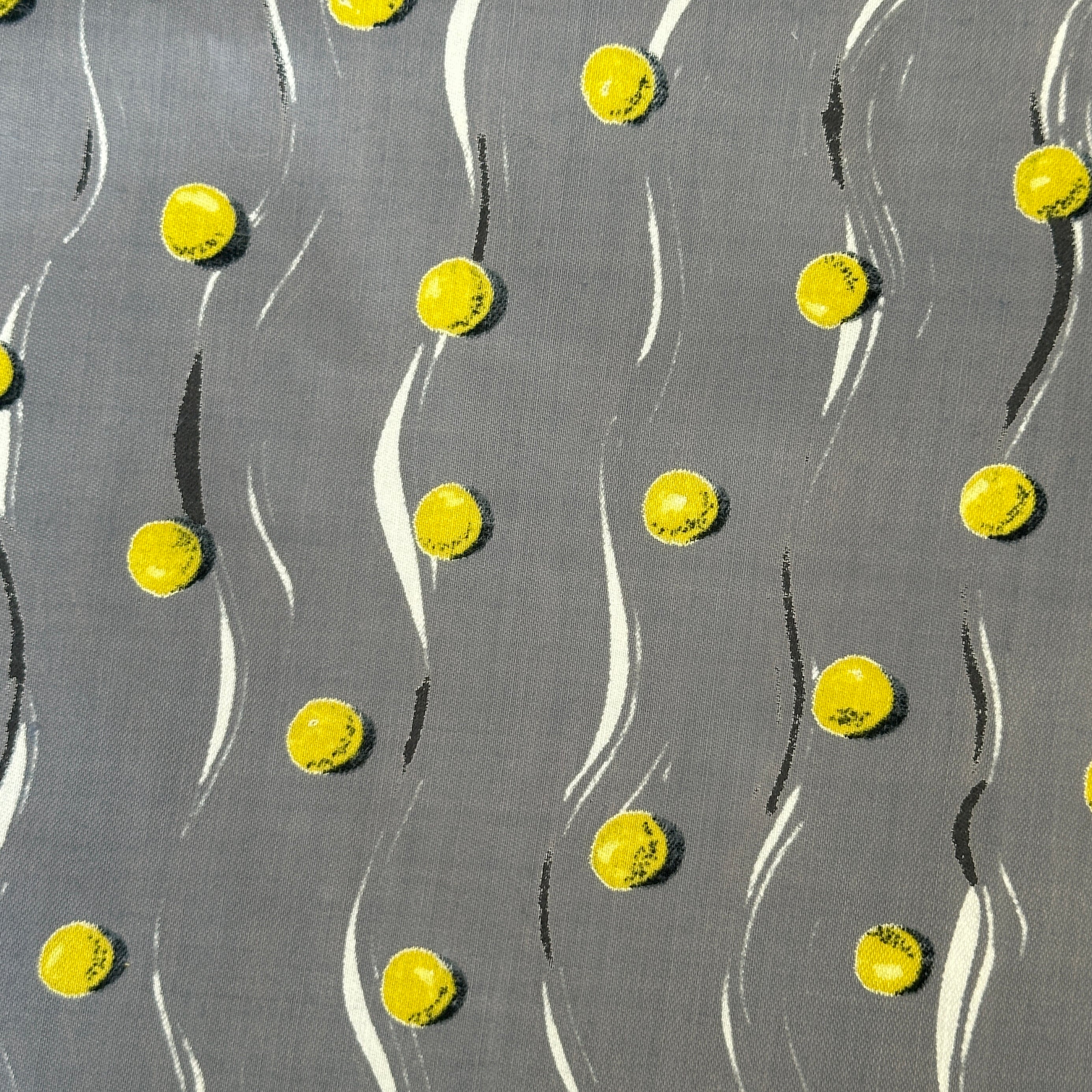 420cms AMAZING Vintage Grey & Yellow Fabric