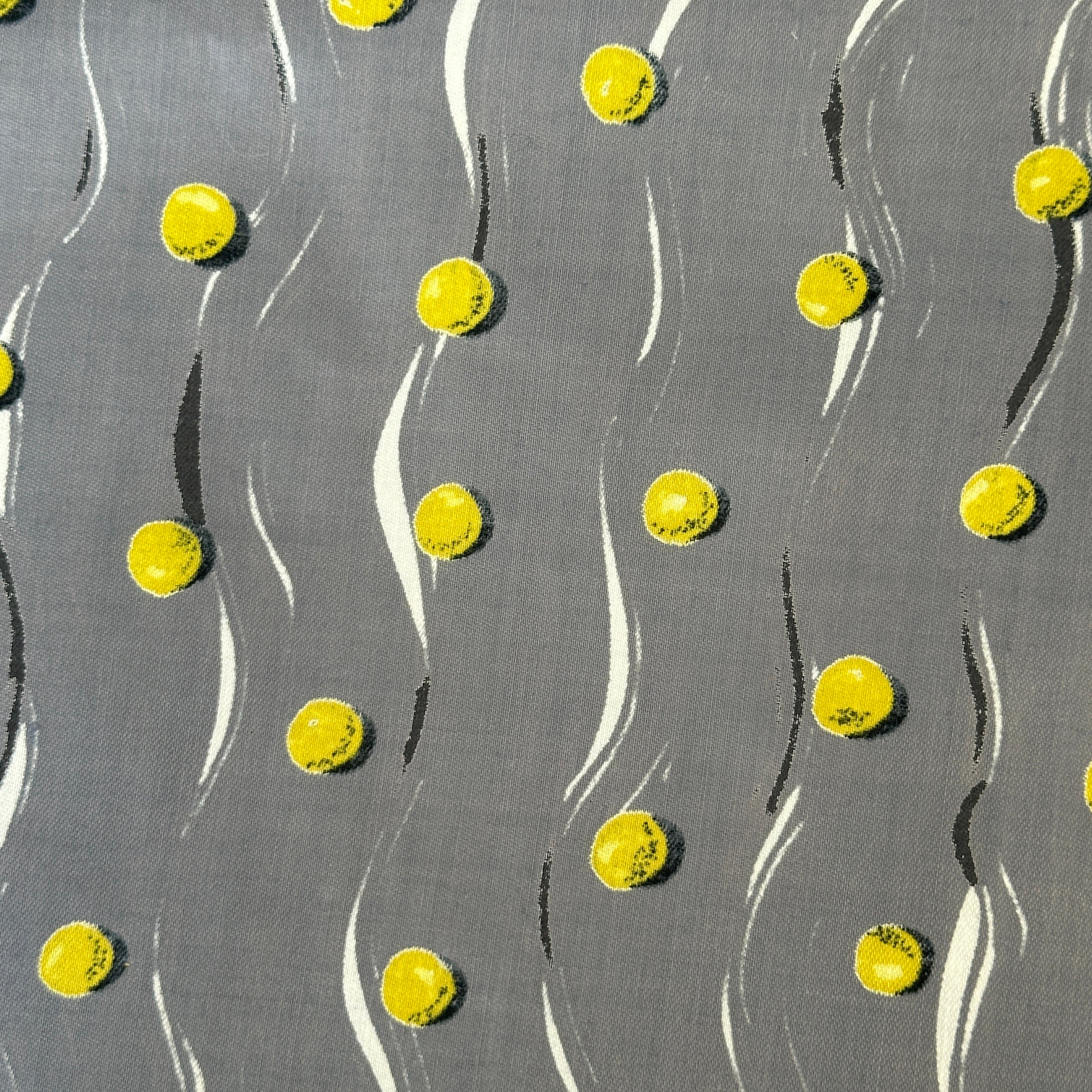 420cms AMAZING Vintage Grey & Yellow Fabric