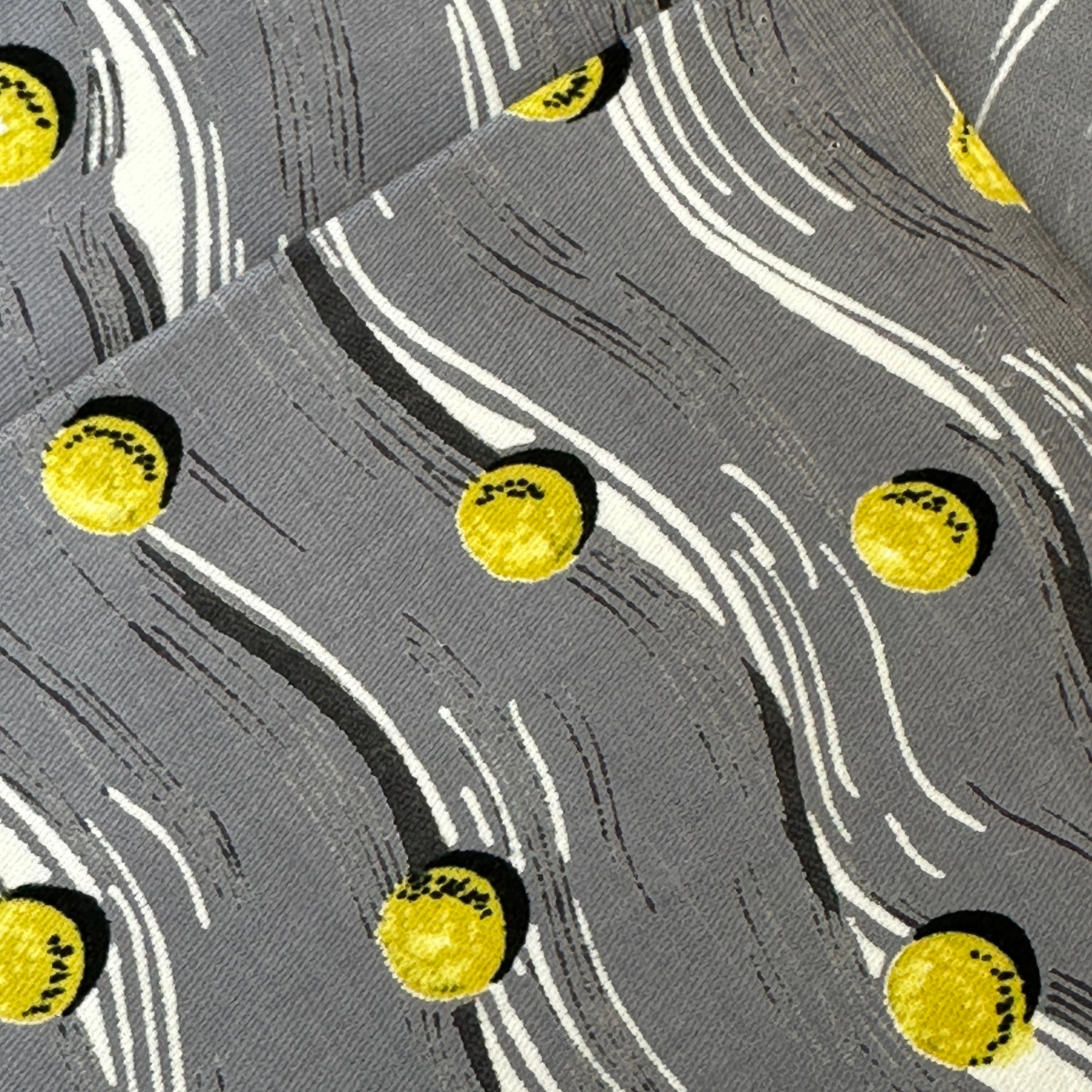 420cms AMAZING Vintage Grey & Yellow Fabric
