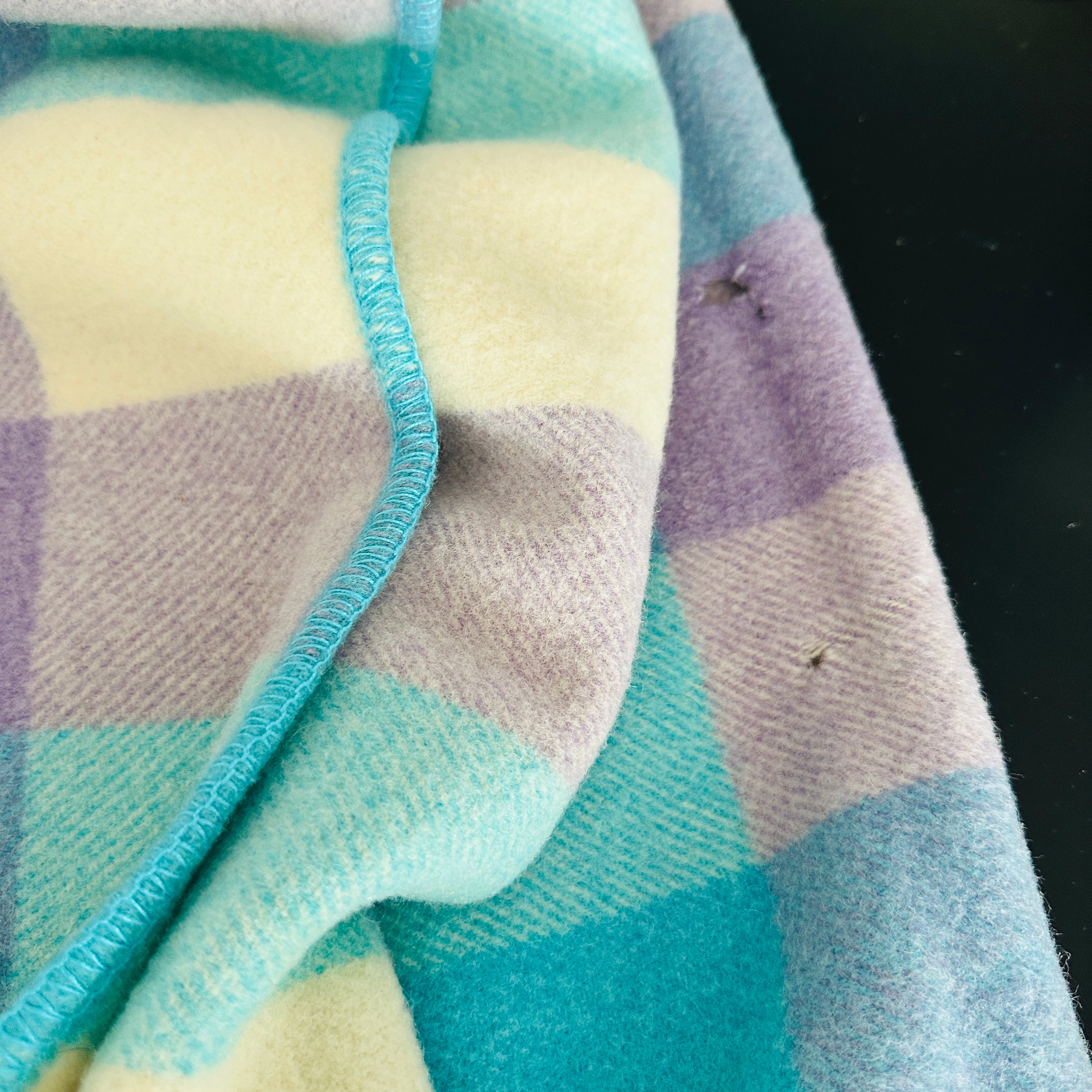 Wonderful Colour Mix Vintage WOOL Blanket