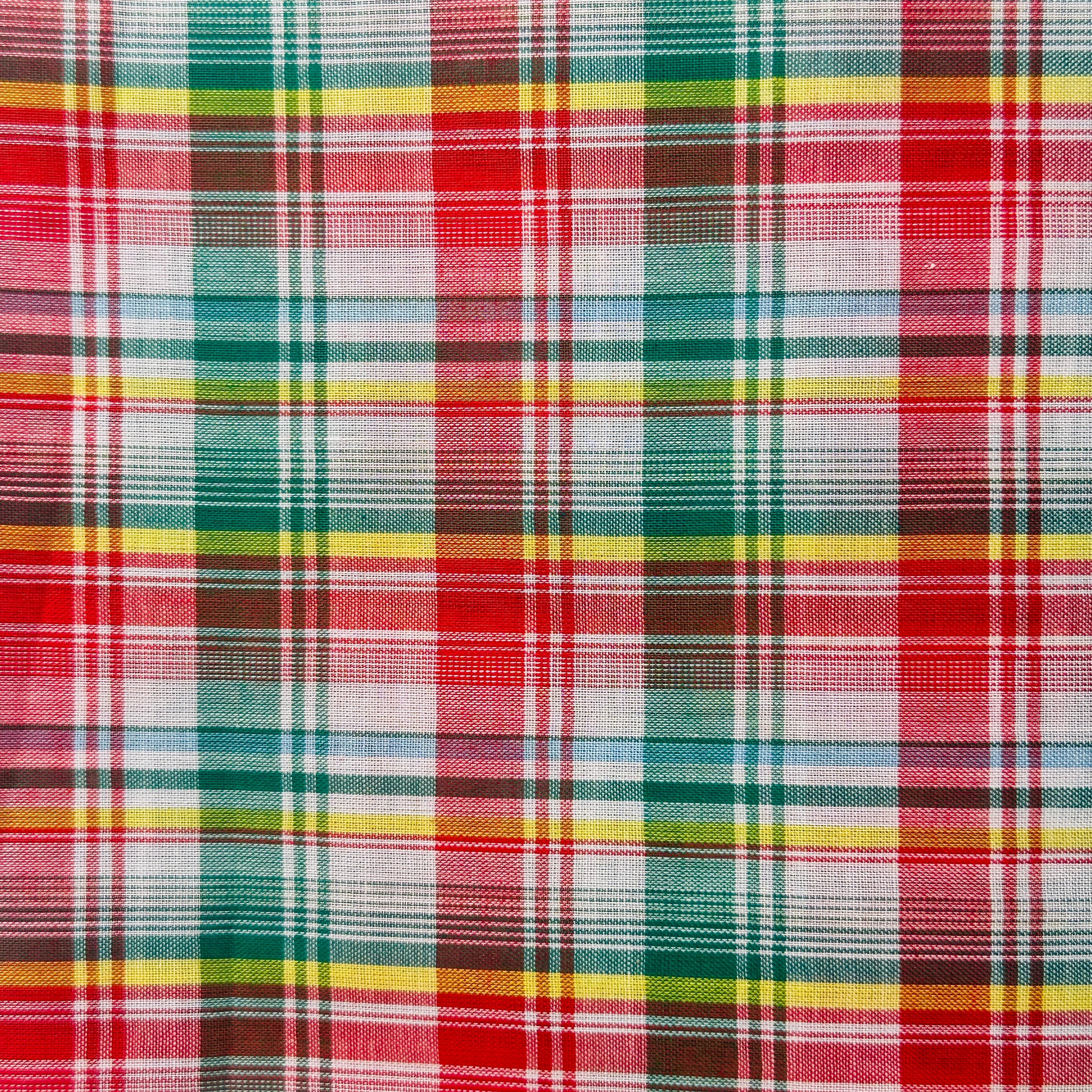 235cms Red & Green Light to Medium Weight Fabric