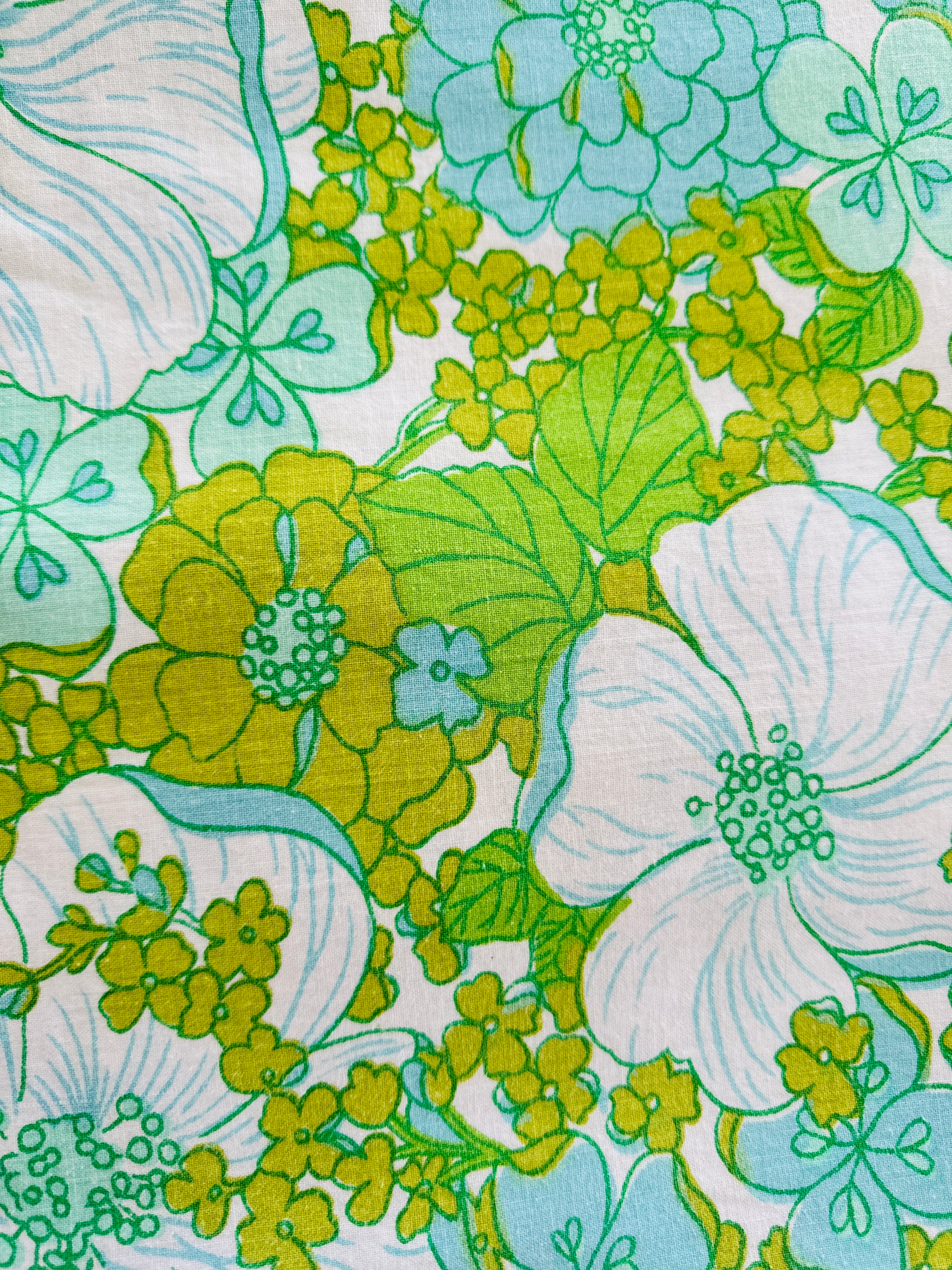 240cms Vintage Cotton Sheet Flat Fabric