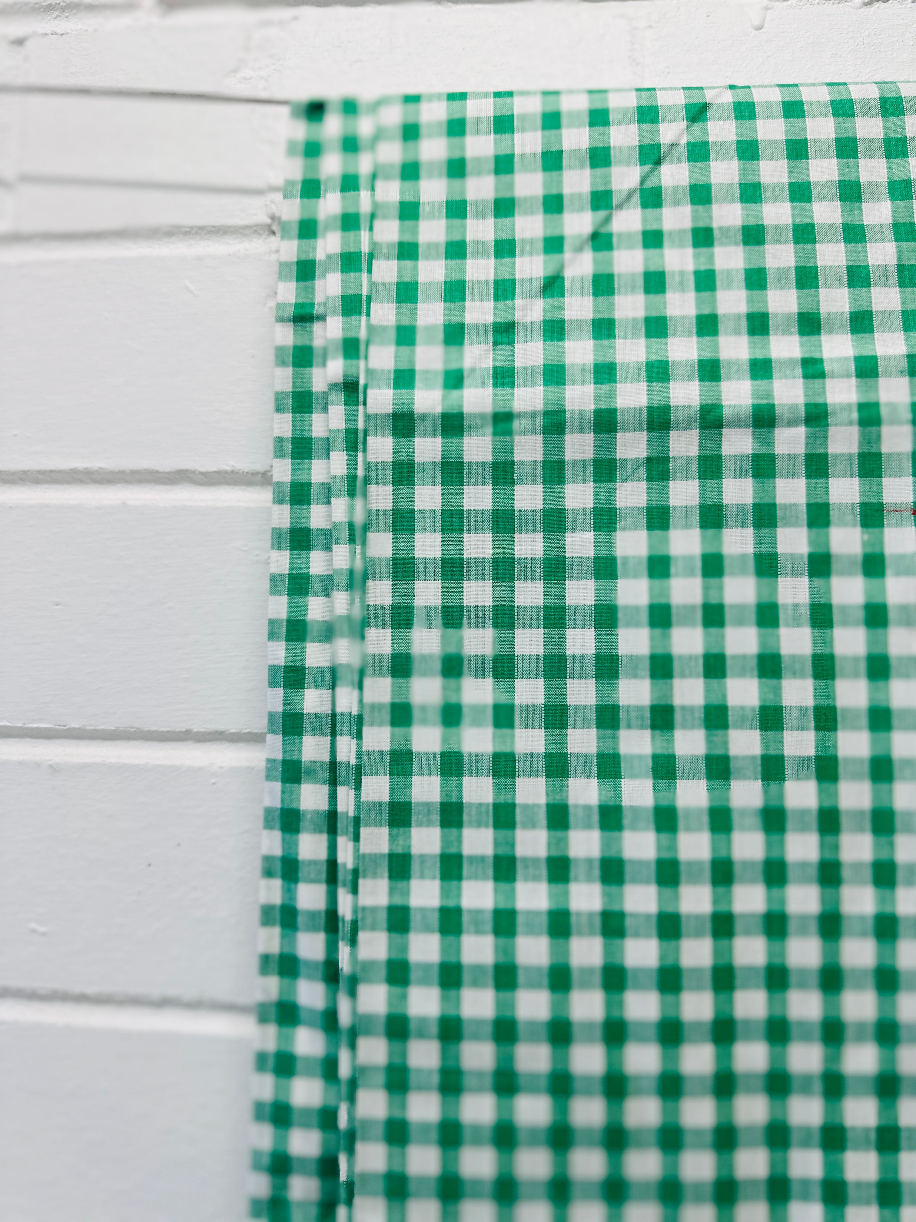 300cms Wonderful VINTAGE Green Cotton Gingham High Quality
