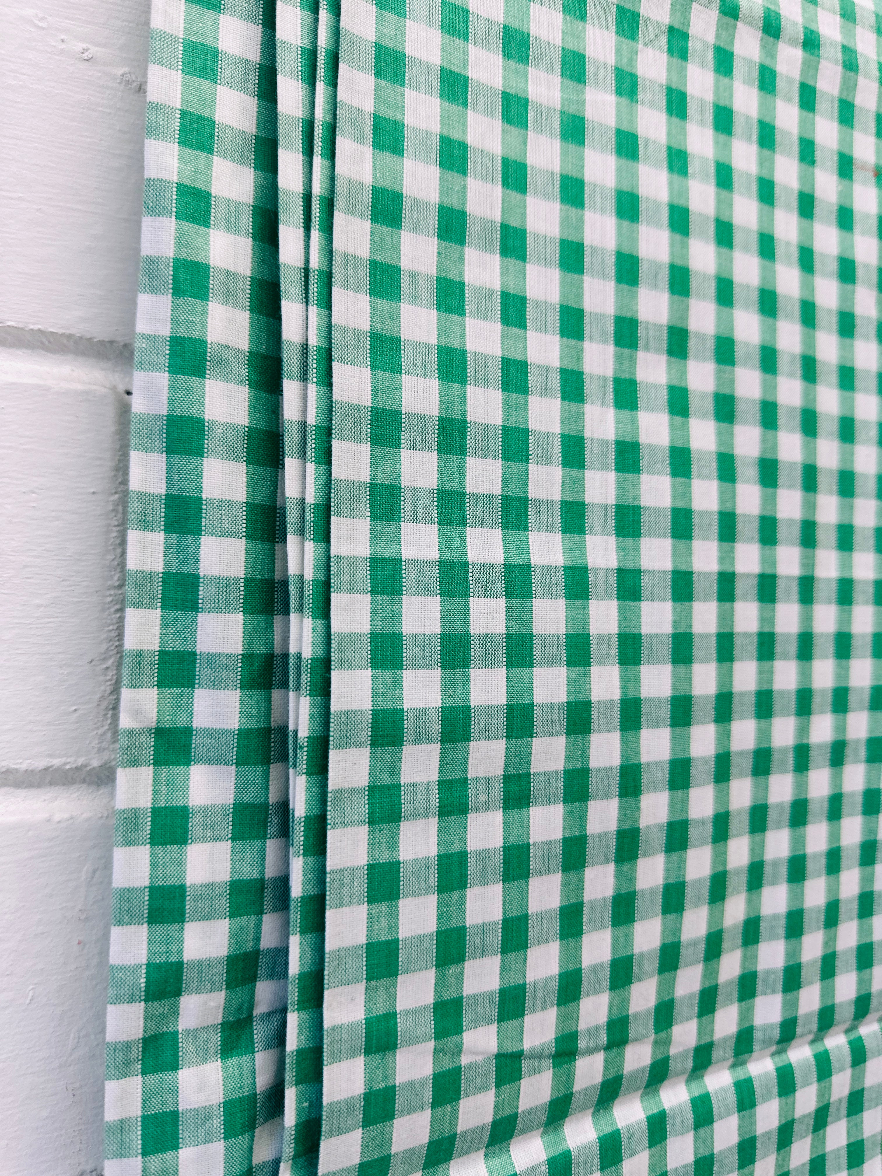 300cms Wonderful VINTAGE Green Cotton Gingham High Quality
