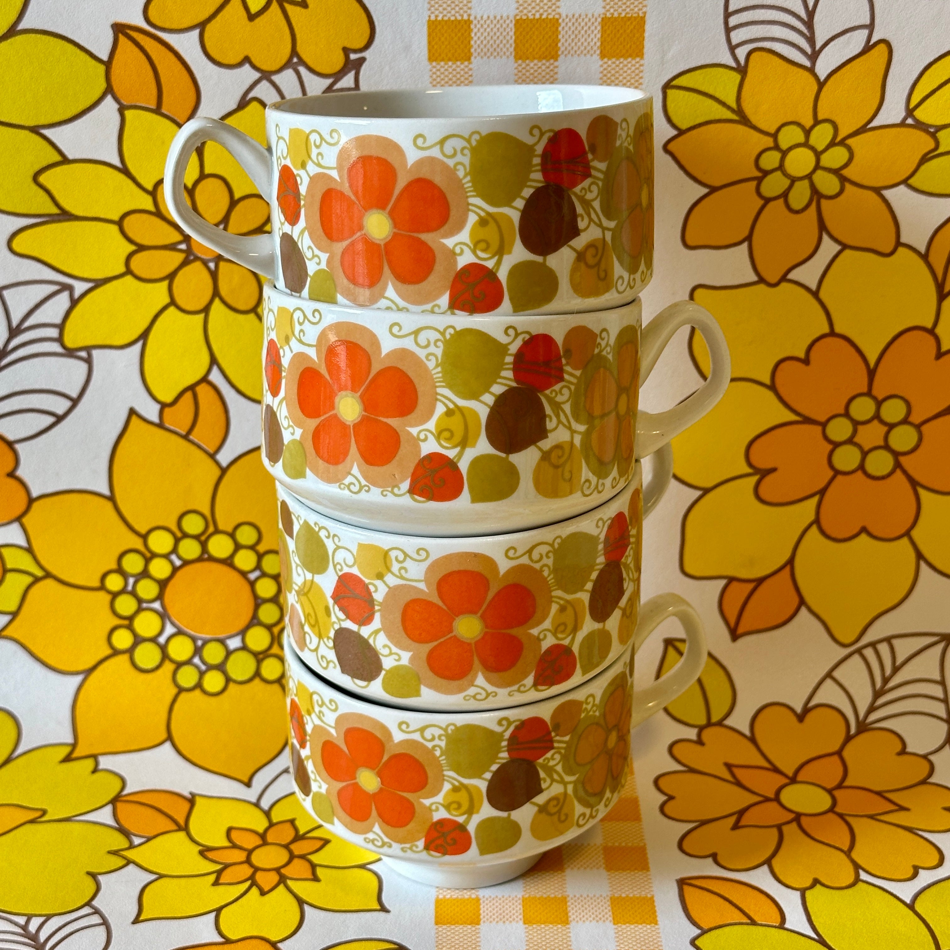 Vintage Set of FOUR Pontesa MUGS