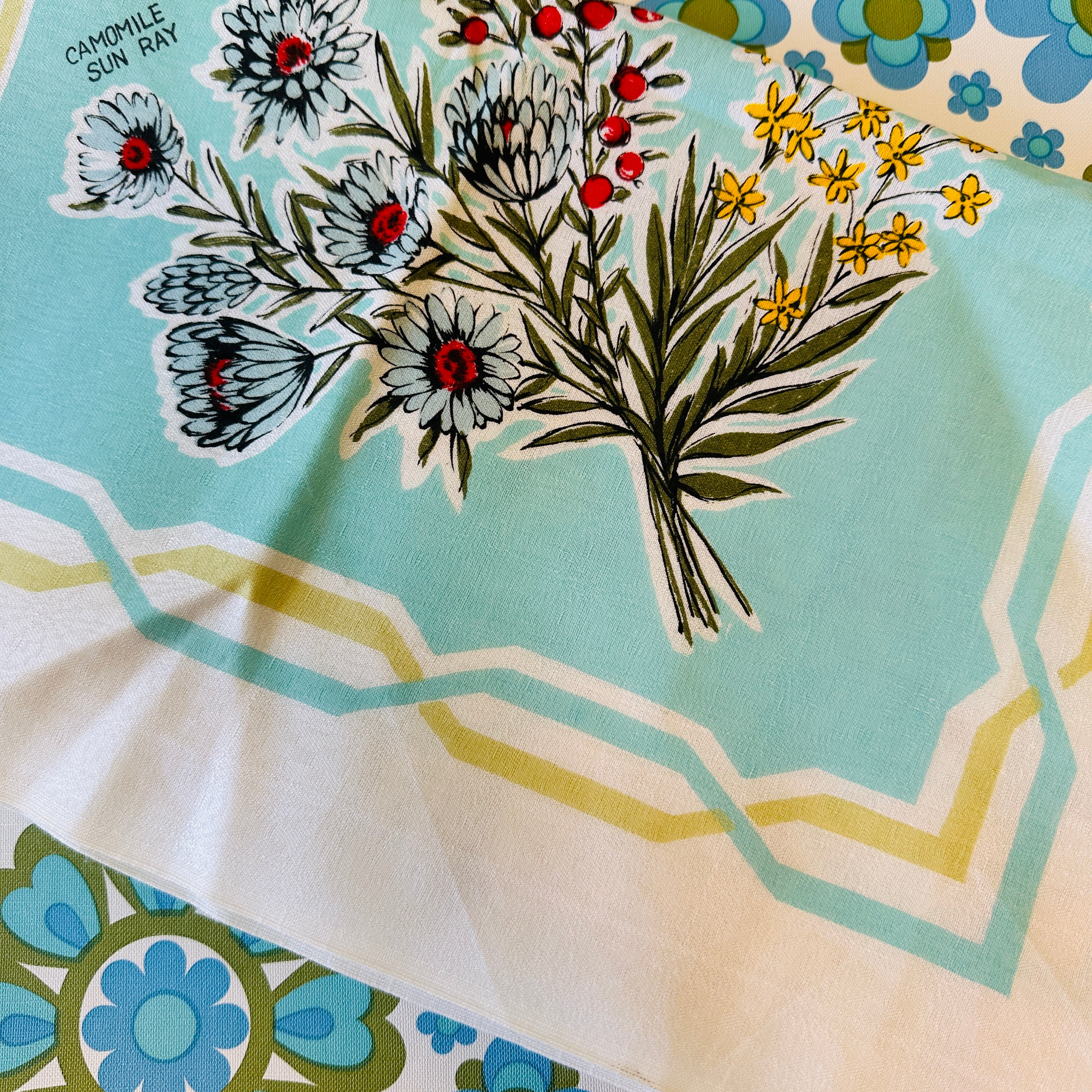 Tasmania  UNUSED Vintage Tablecloth RETRO Caravan