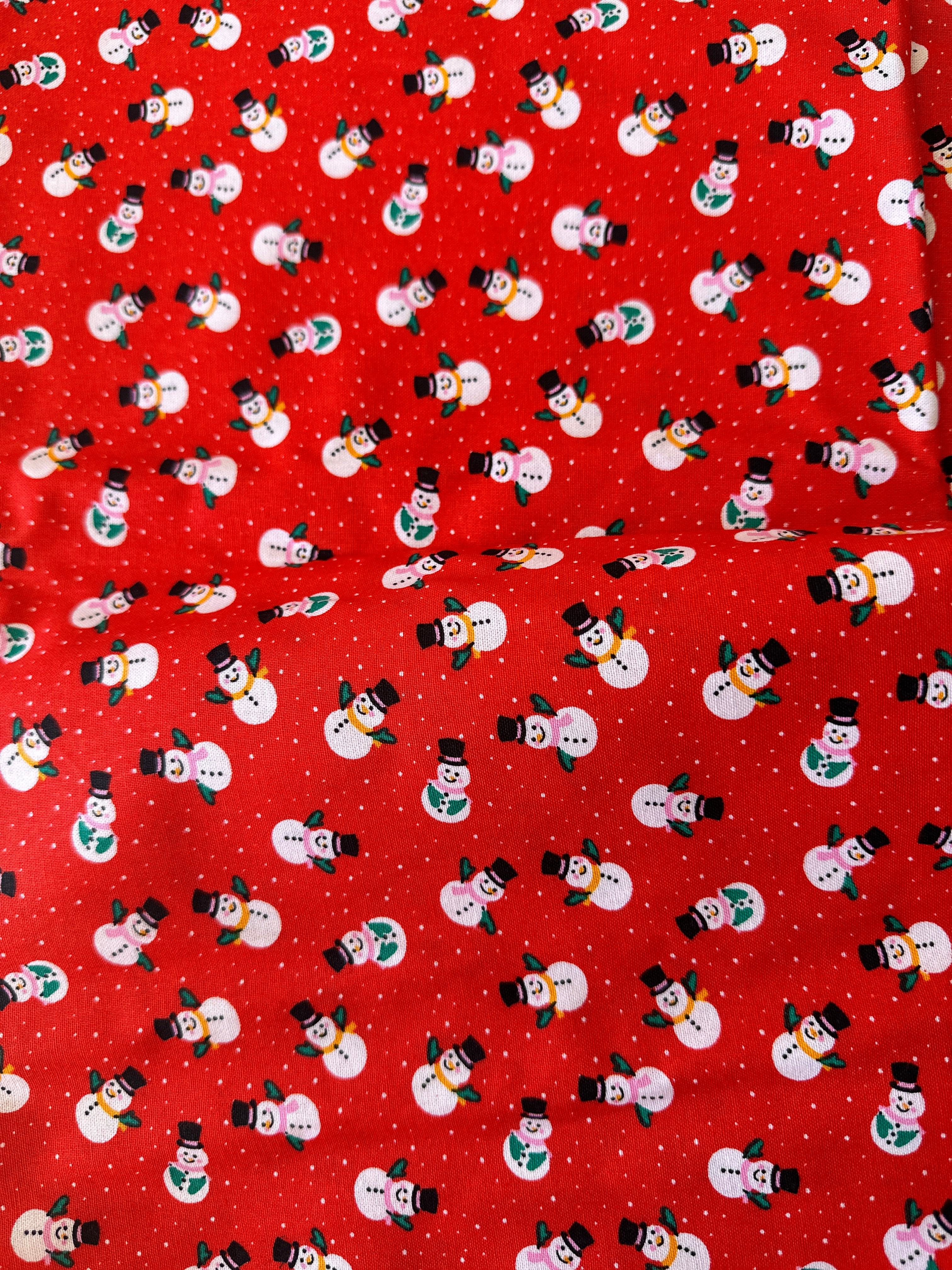 220cms Medium Weight Xmas Cotton Fabric Snowman