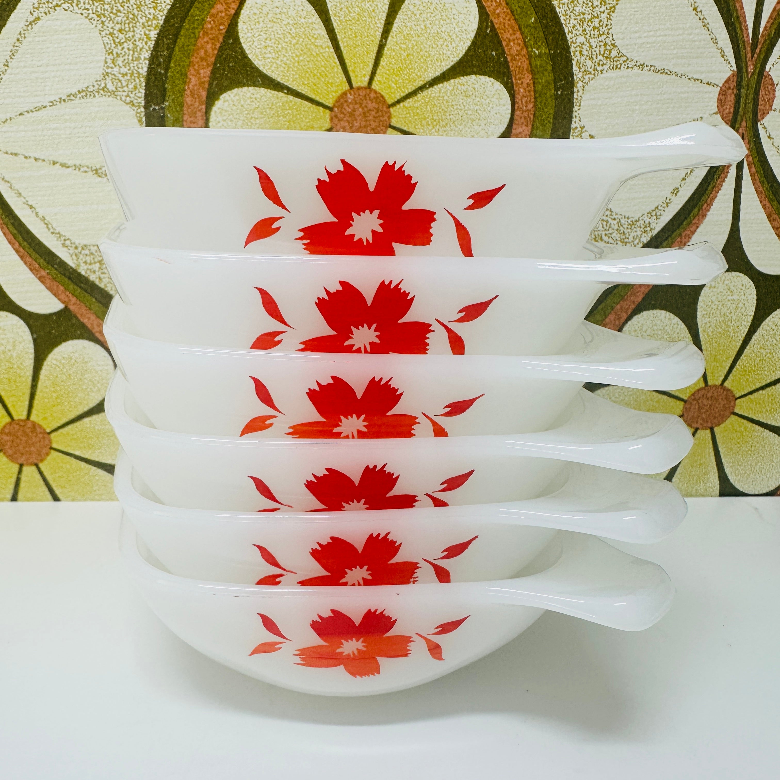 Vintage PYREX As NEW Cape Tulip SIX