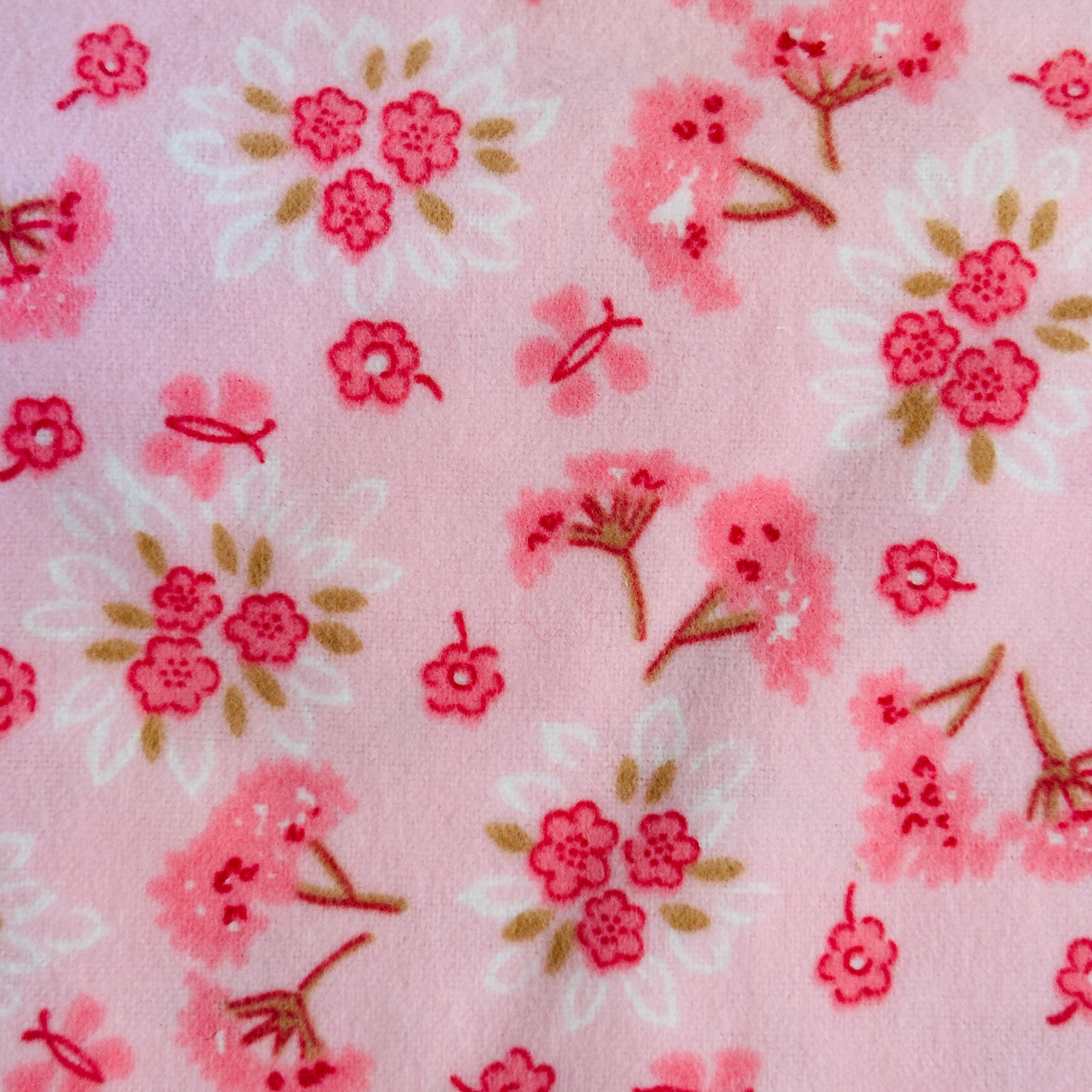 290cms Sweet Vintage Flannelette PINK Floral Fabric