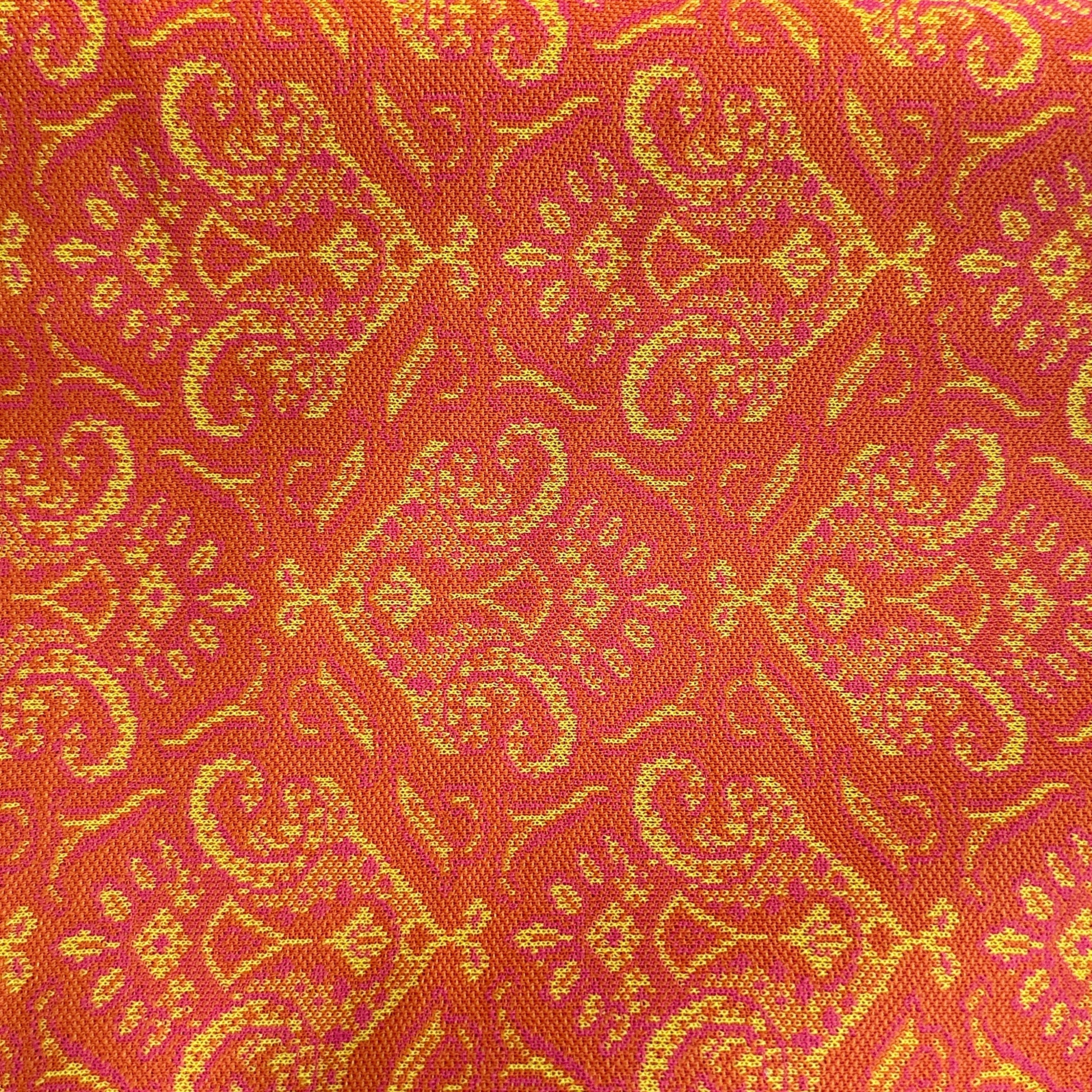 220cms Vintage RETRO Crimplene FABRIC Bright Orange