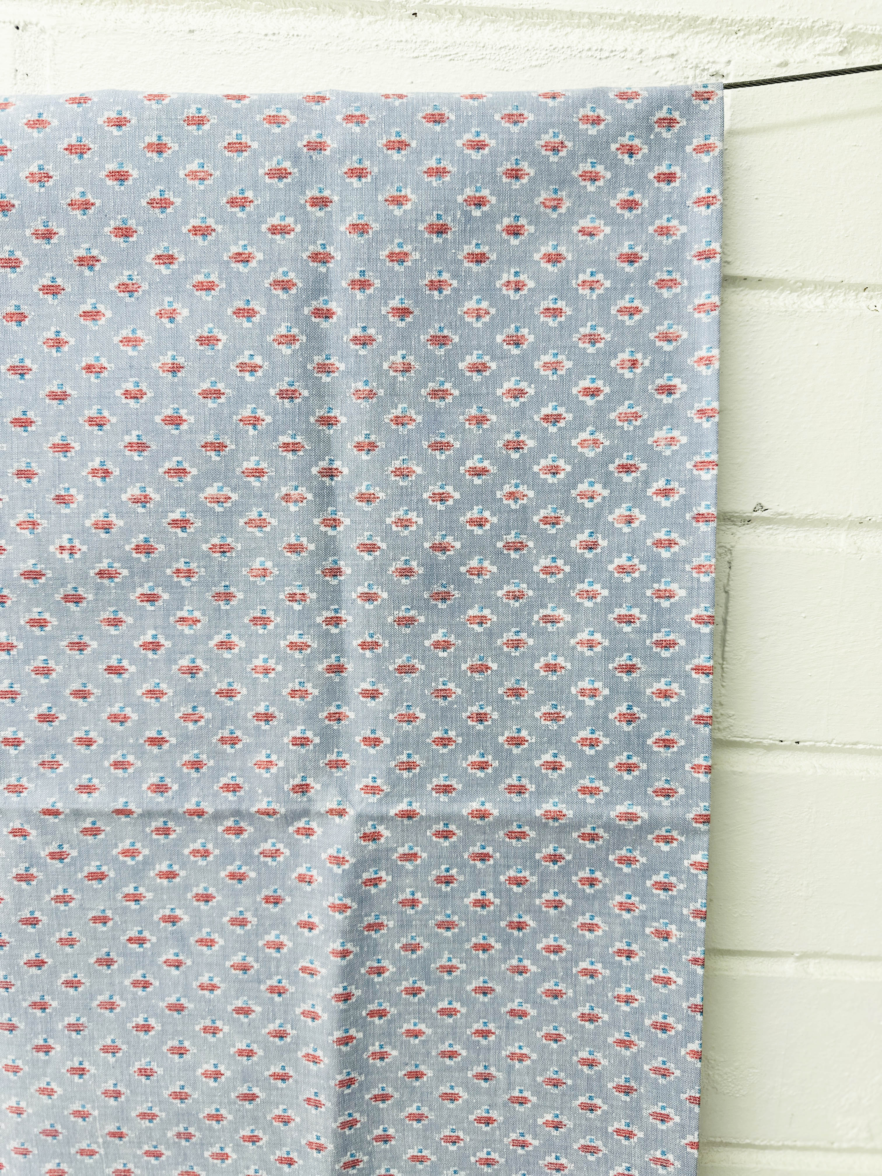 110cms Light Blue Denim Like Abstract Fabric Cotton