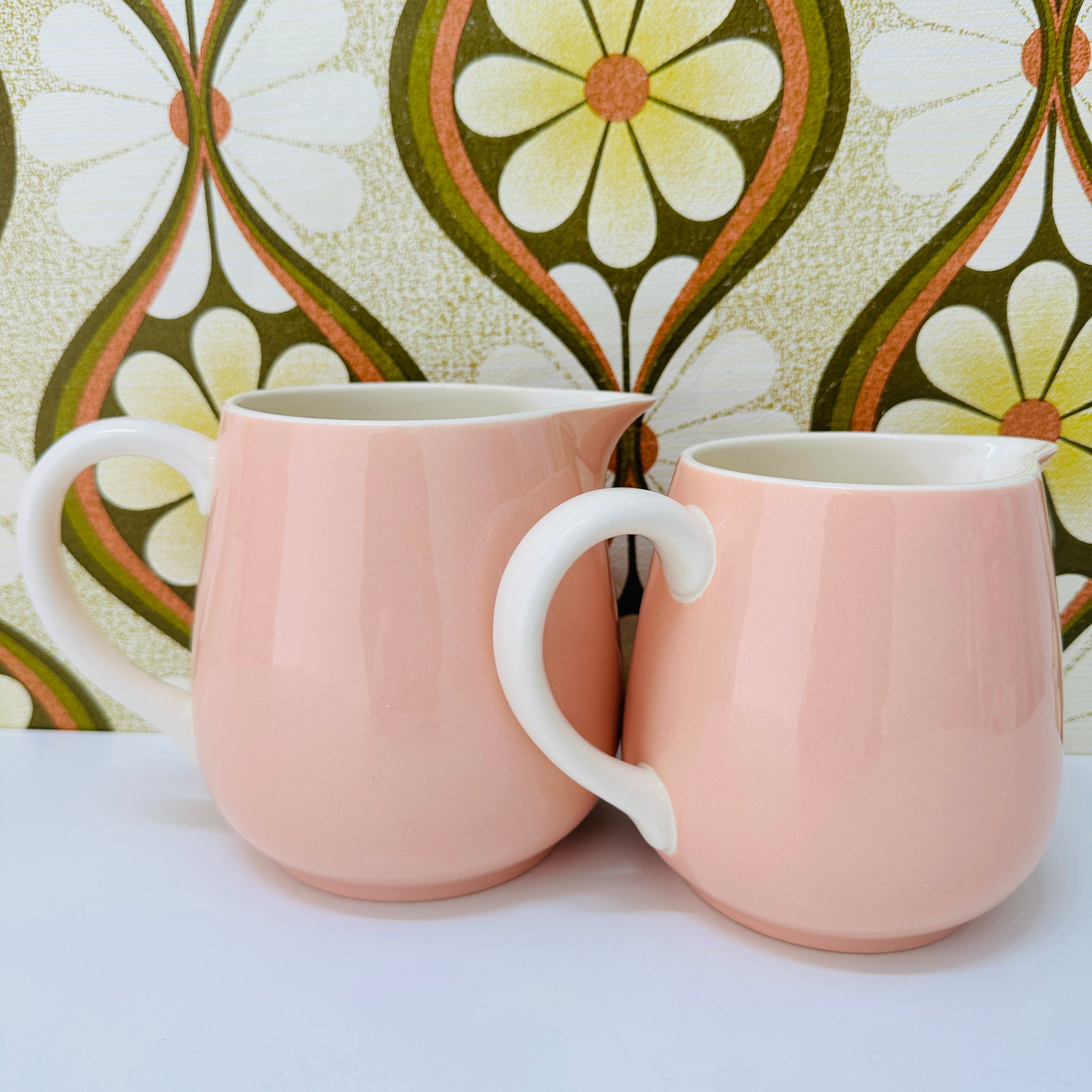 VILLEROY & Boch Made in France PAIR Jugs Pink