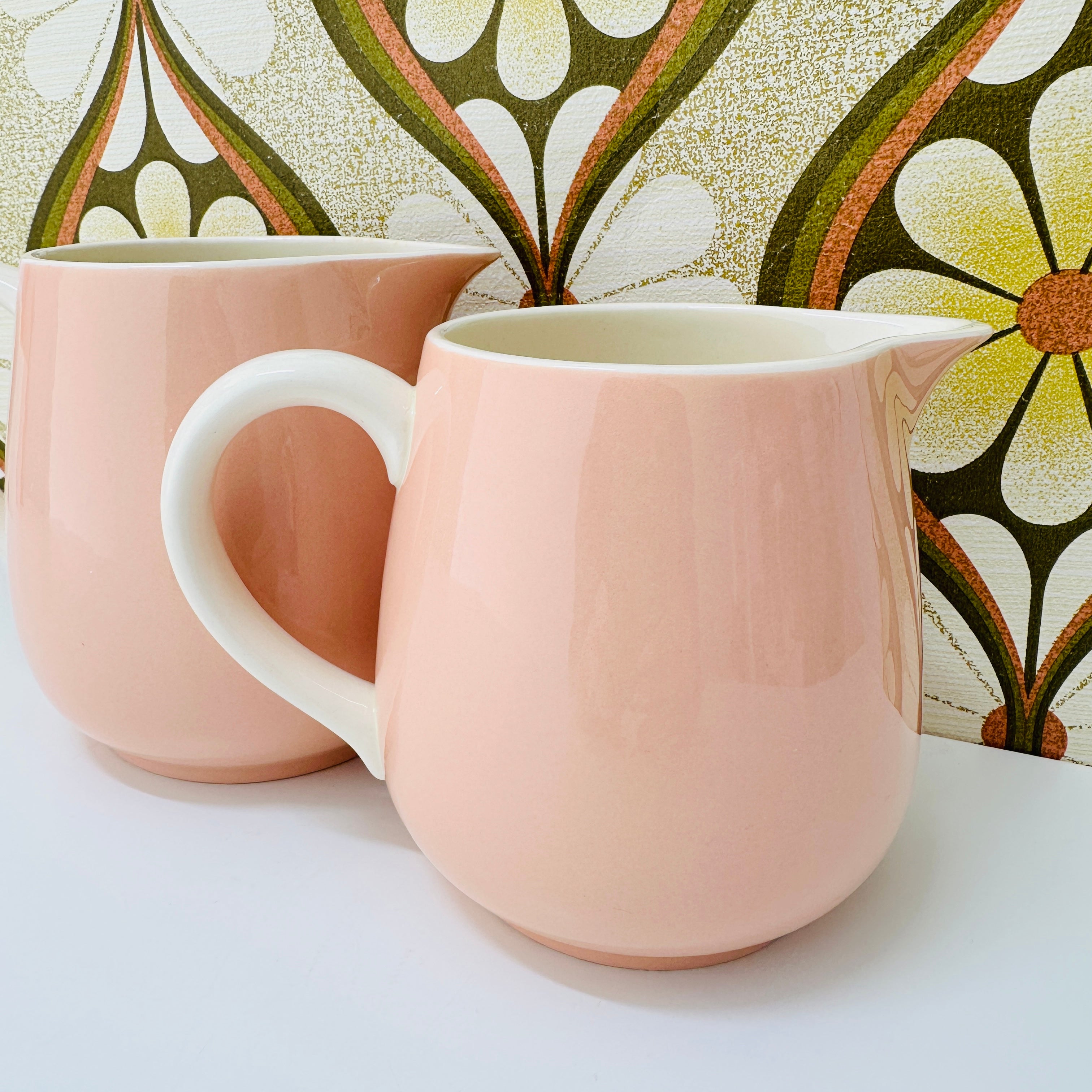 VILLEROY & Boch Made in France PAIR Jugs Pink