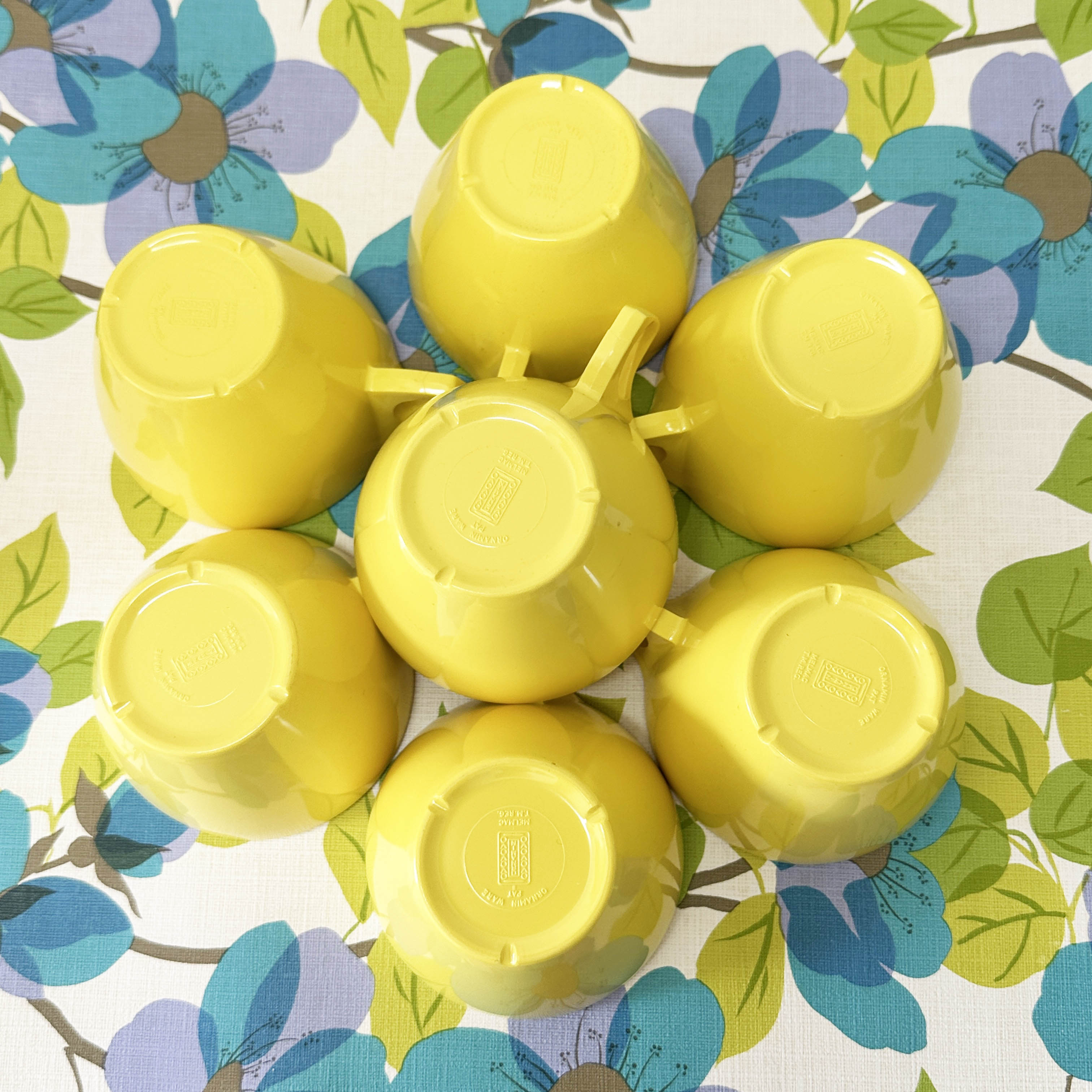 Seven Melmac Retro Cups VINTAGE Caravan Camping