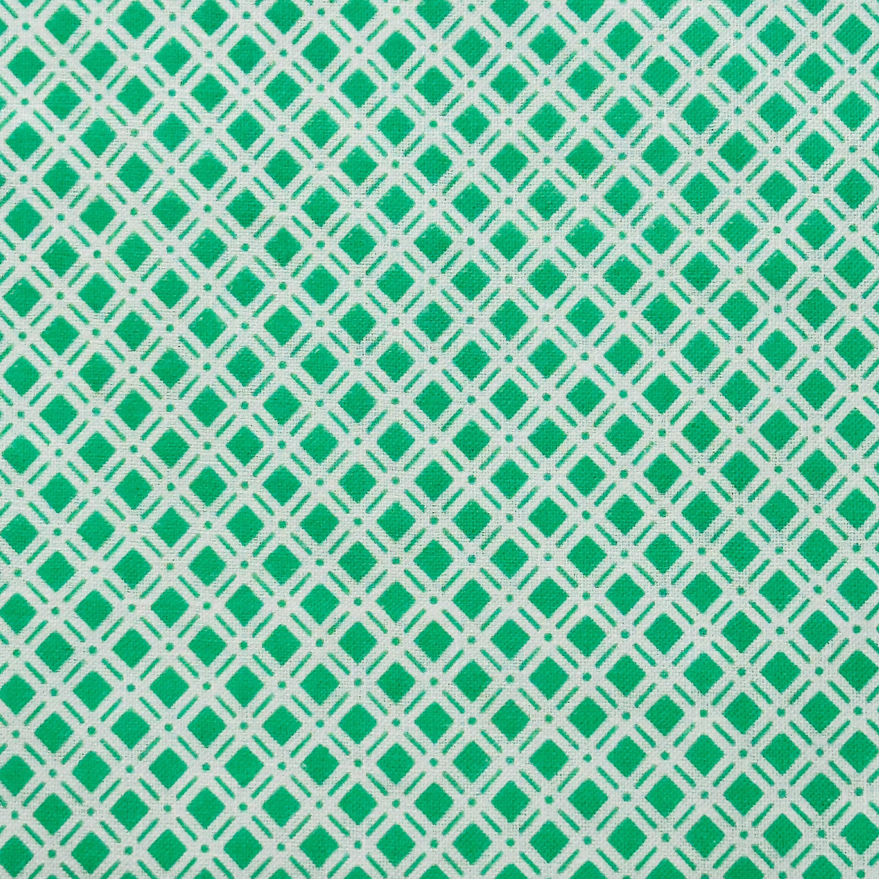 350cms Large Lot of Vintage Green Cotton Fabric