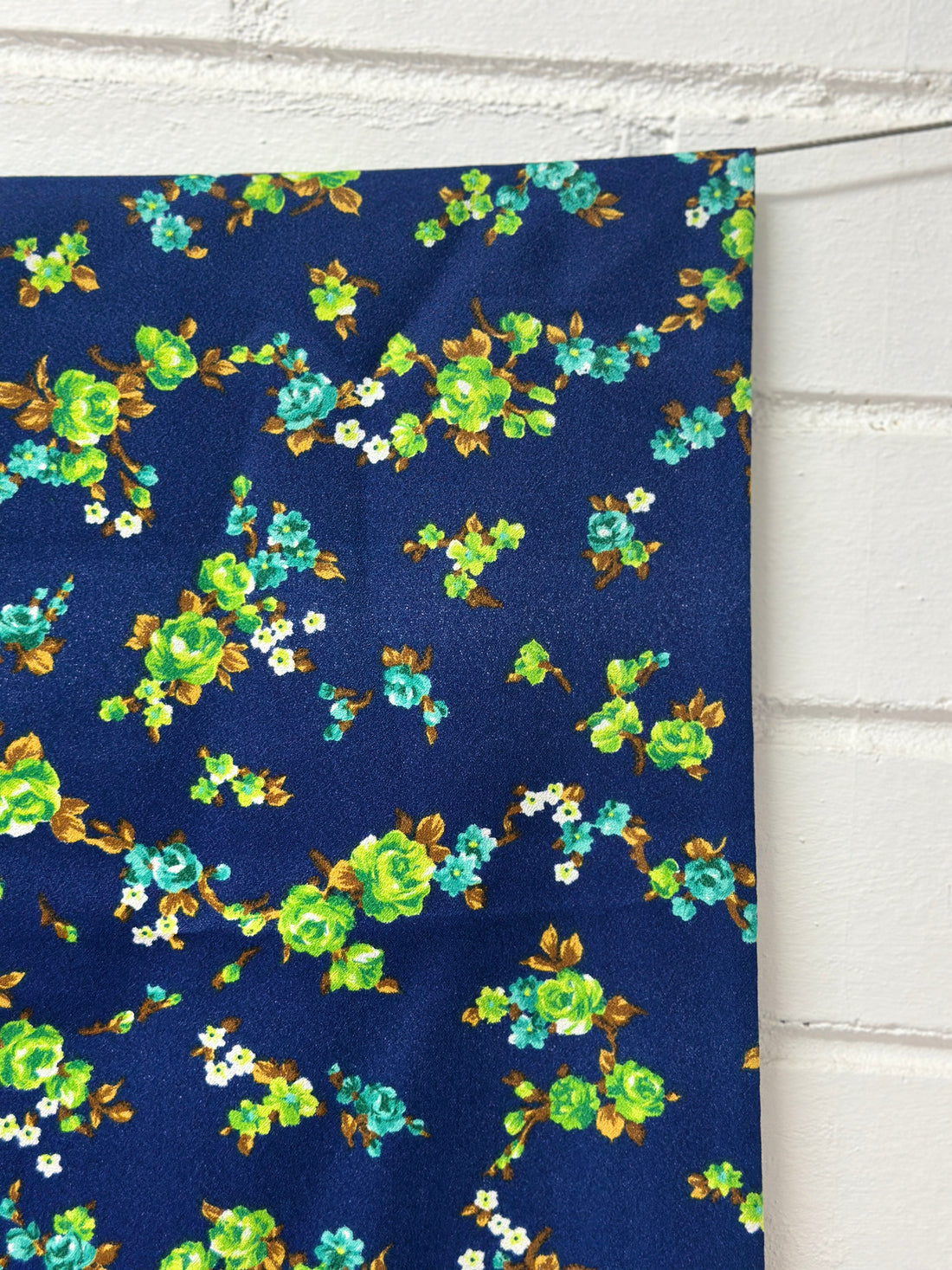 225cms Selwyns Vintage Blue Floral Fabric